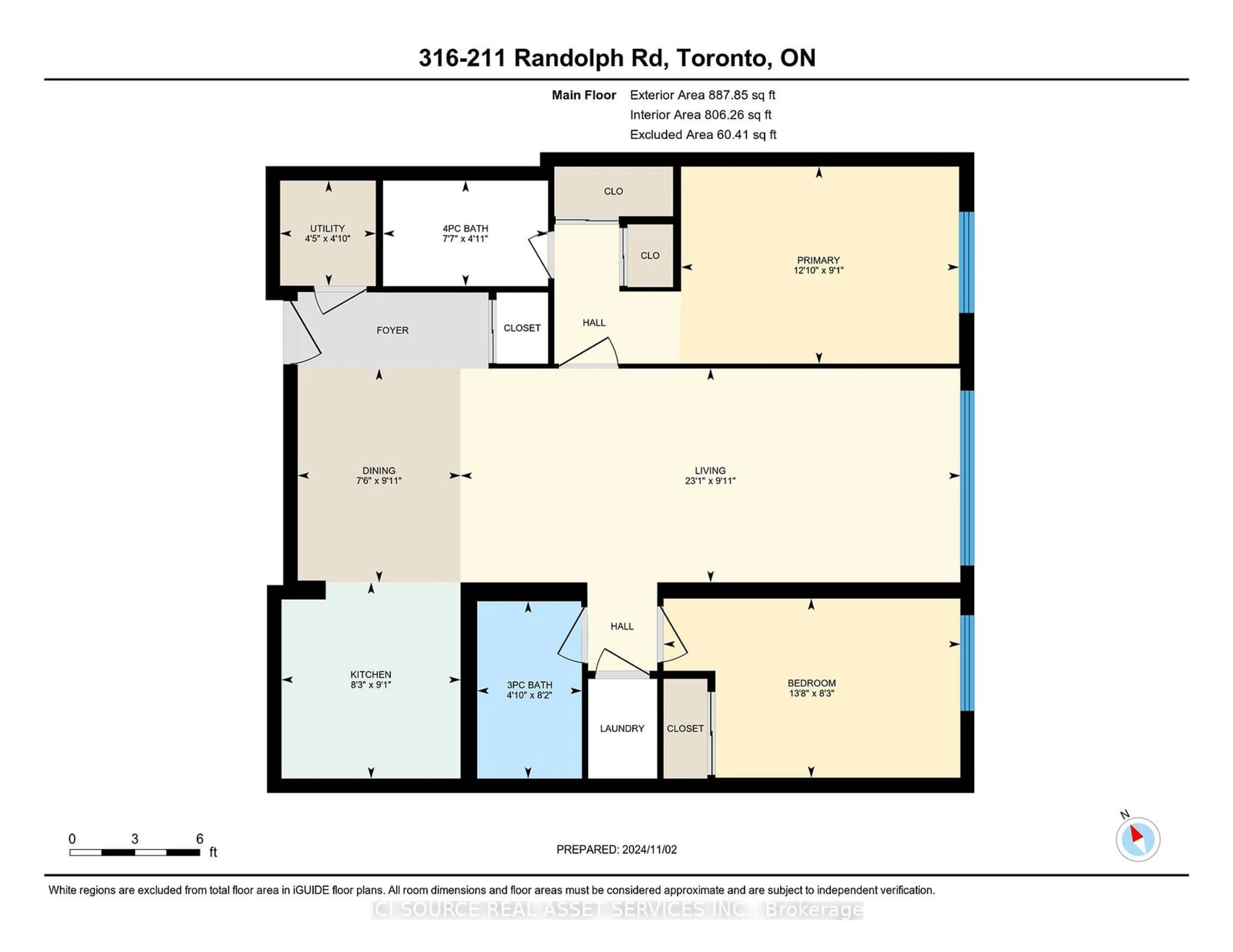 Floor plan for 211 Randolph Rd #316, Toronto Ontario M4G 4H1