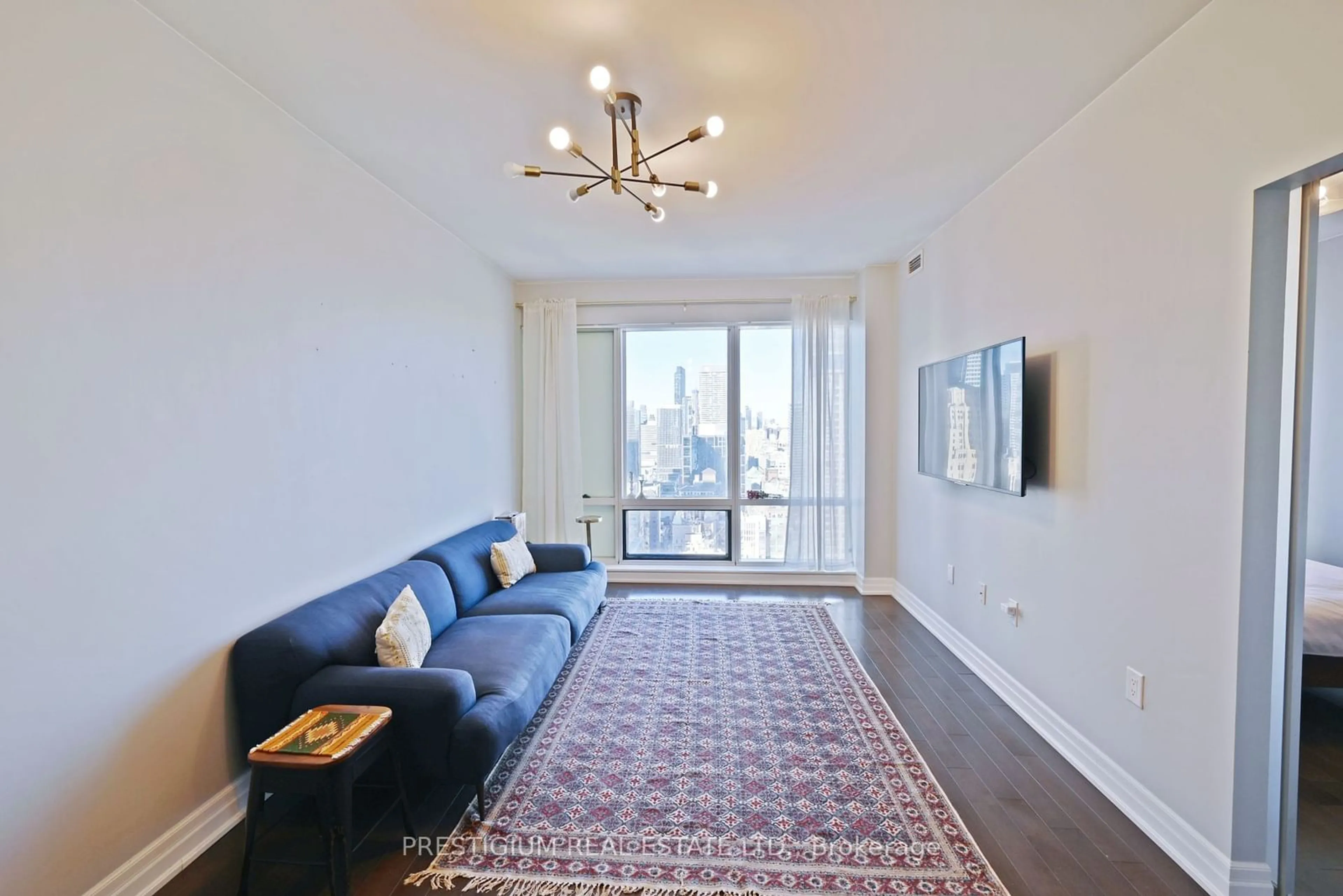 Living room, wood floors for 8 The Esplanade #4206, Toronto Ontario M5E 0A6