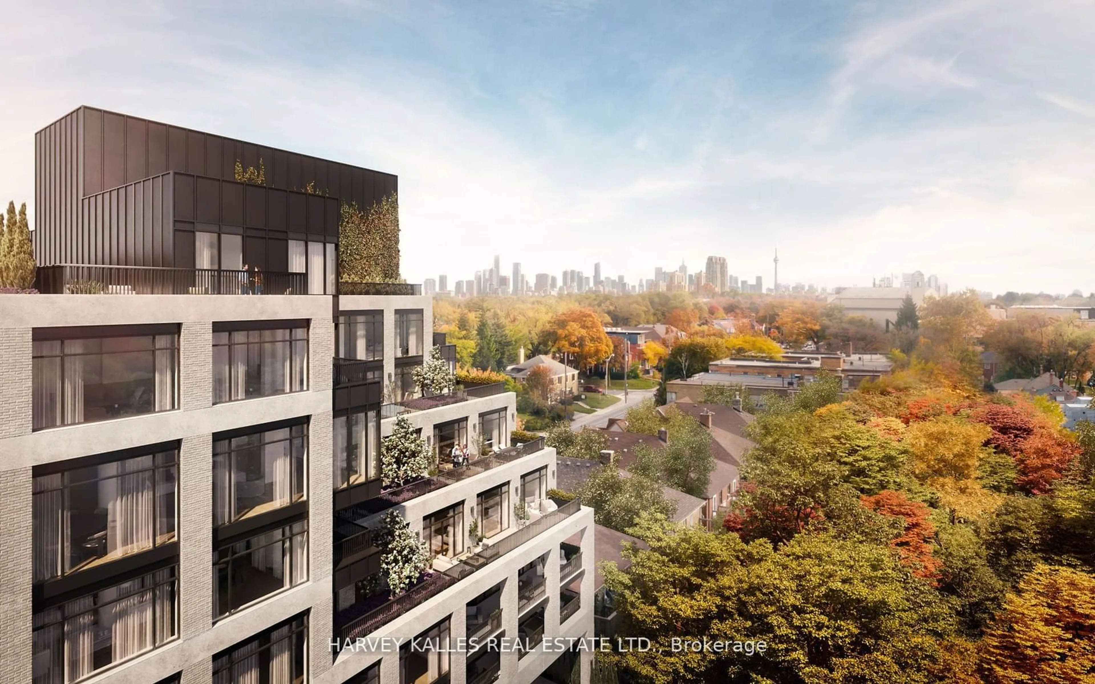 A pic from exterior of the house or condo, the view of city buildings for 2010 Bathurst St #3D, Toronto Ontario M5P 3L1