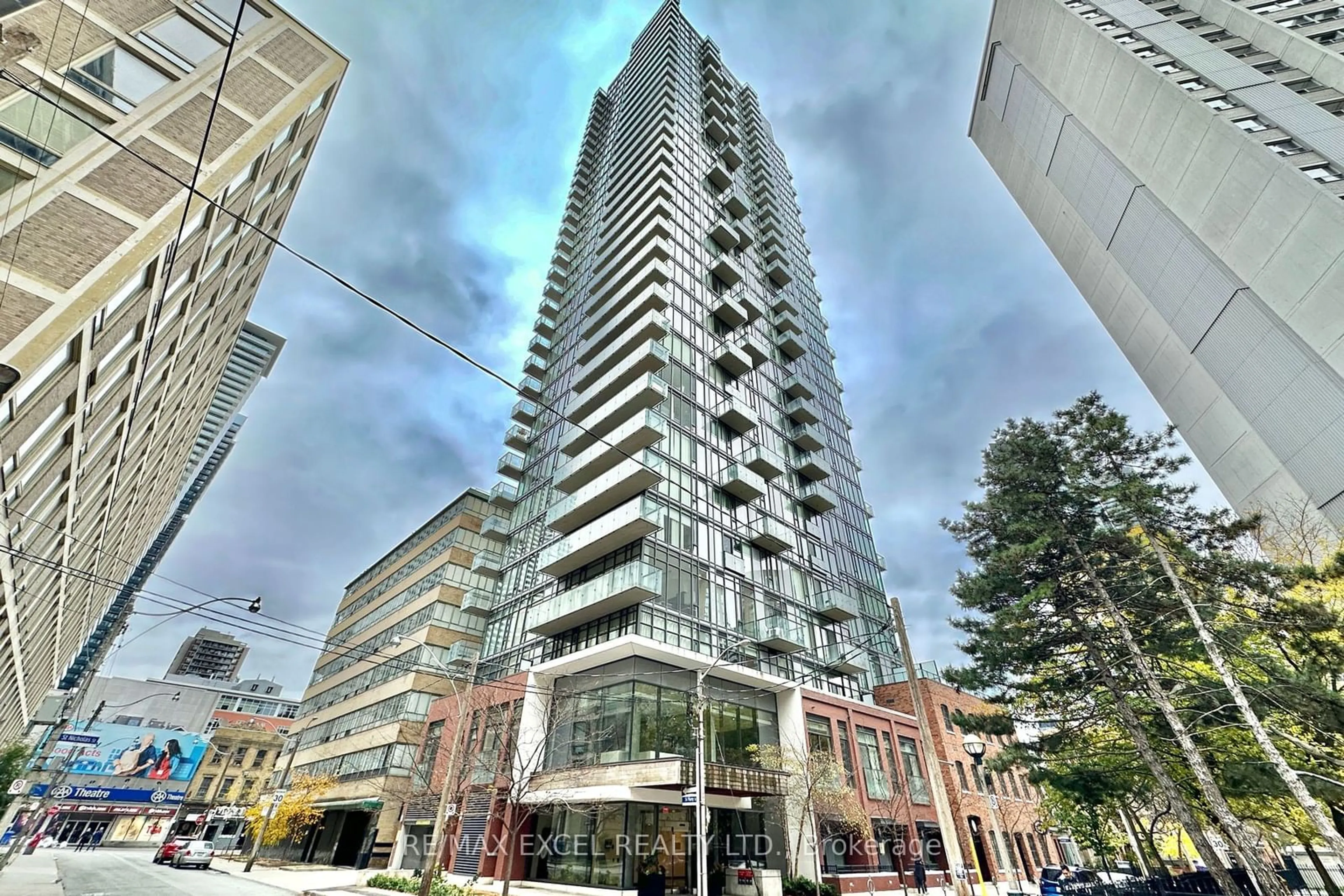 A pic from exterior of the house or condo, the street view for 75 St Nicholas St #2403, Toronto Ontario M4Y 0A5