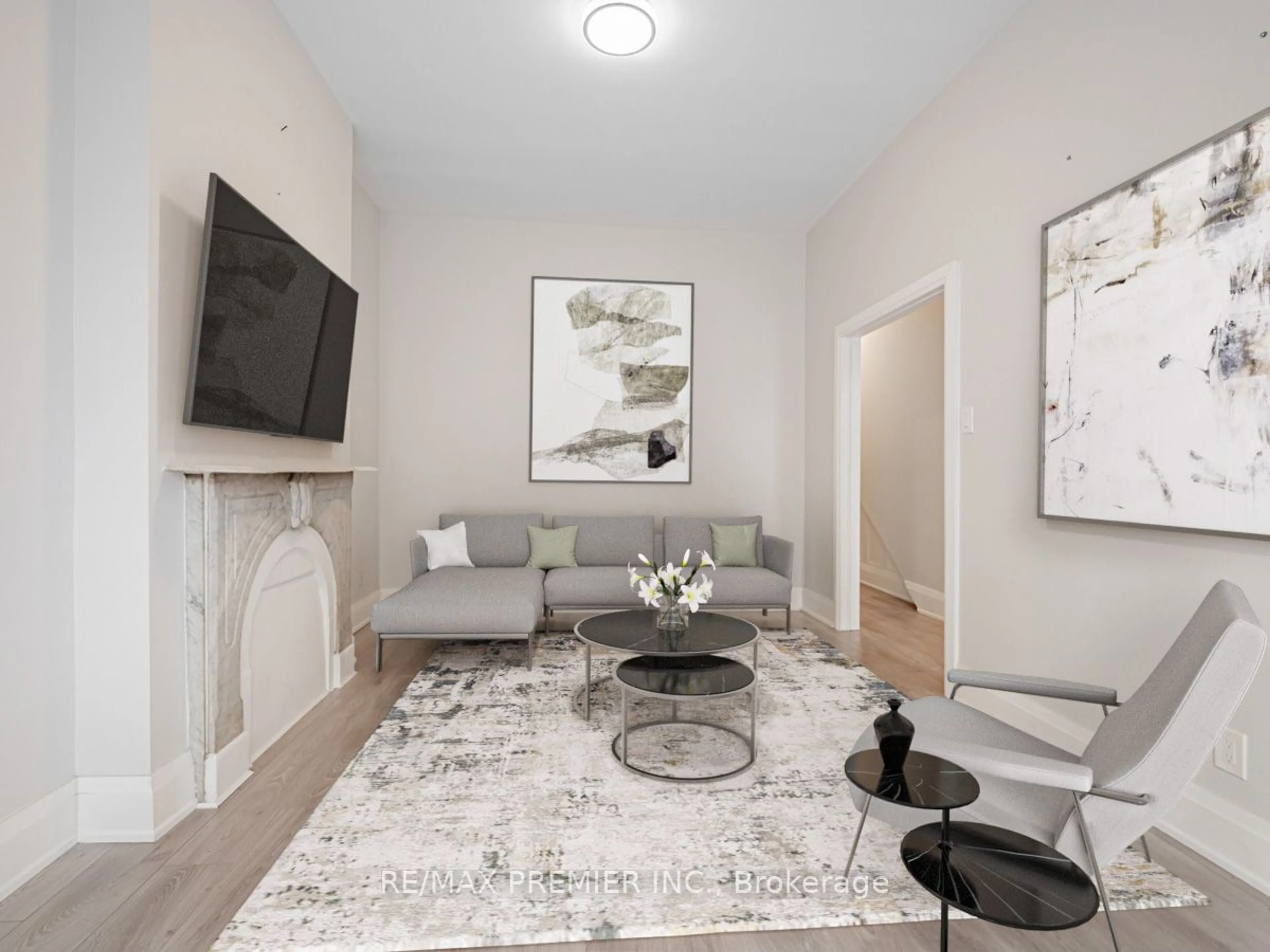 Living room, carpet floors for 102 Bellevue Ave, Toronto Ontario M5T 2N9