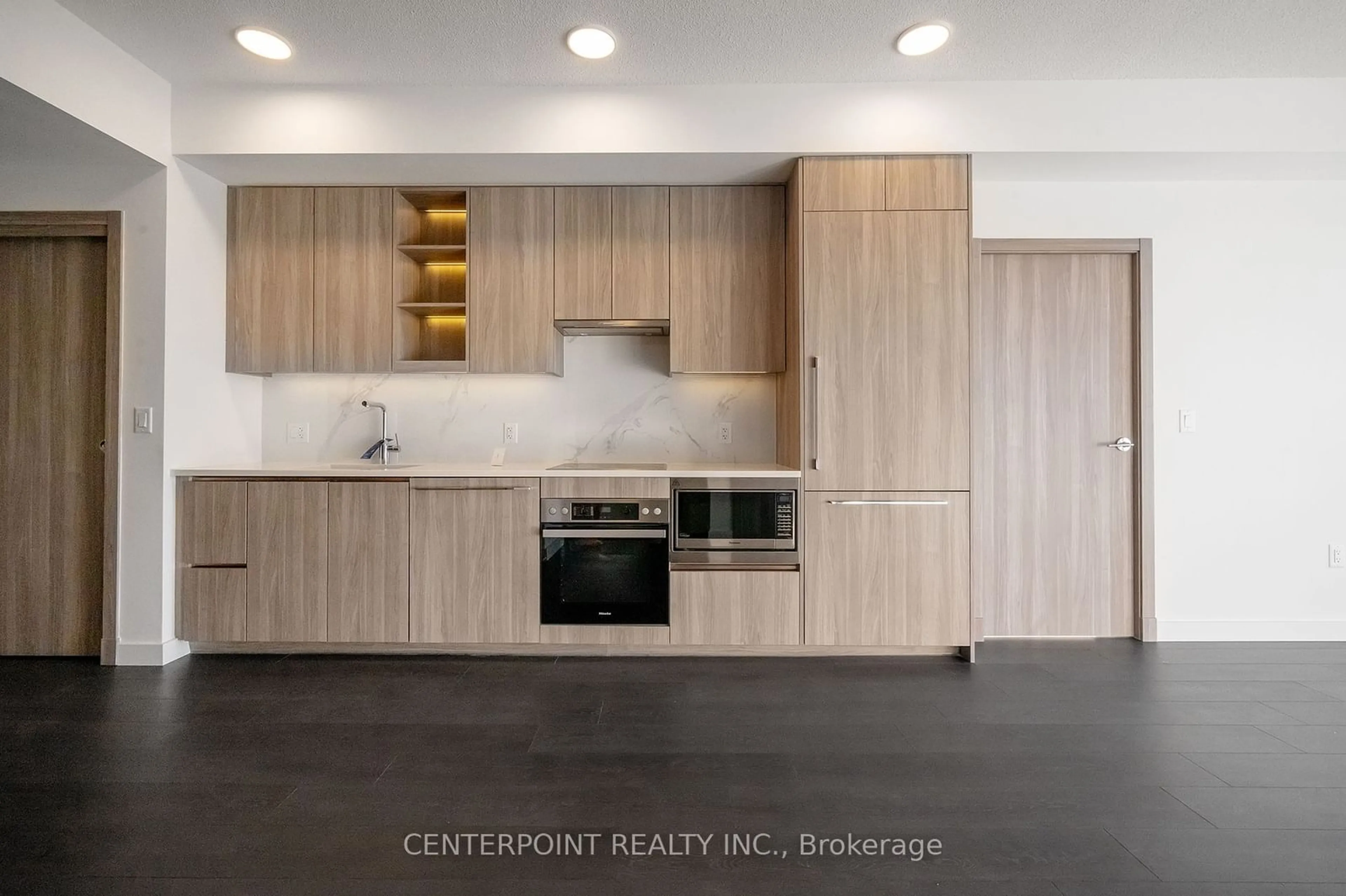 Contemporary kitchen, cement floor for 25 Mcmahon Dr #1605, Toronto Ontario M2K 0J2