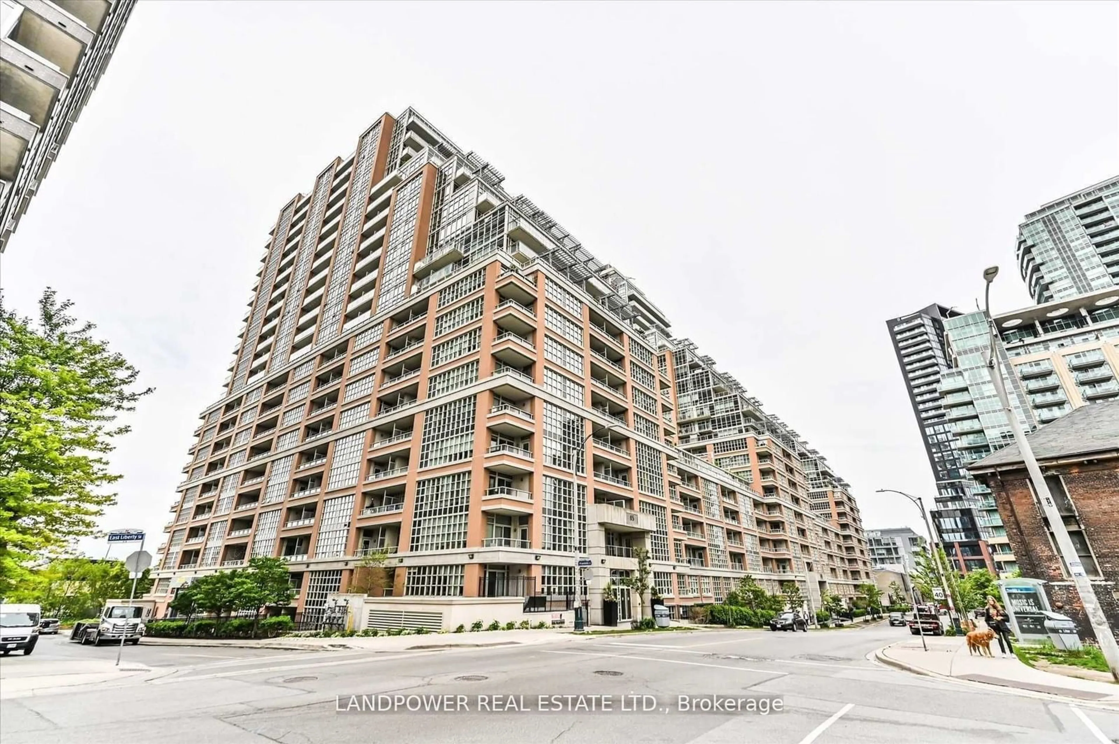 A pic from exterior of the house or condo, the street view for 65 East Liberty St #1605, Toronto Ontario M6K 3R2