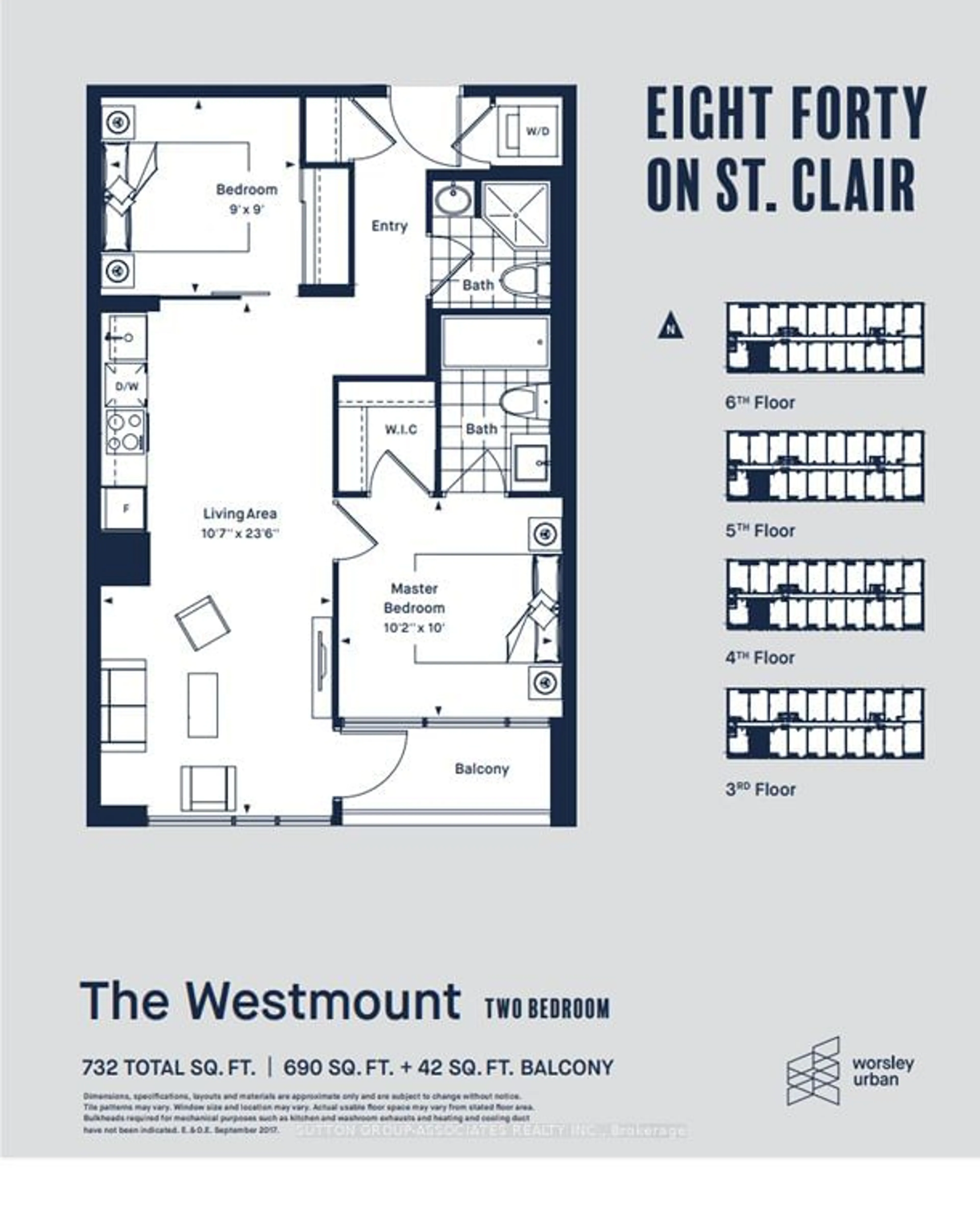 Floor plan for 840 St Clair Ave #416, Toronto Ontario M6C 1C1