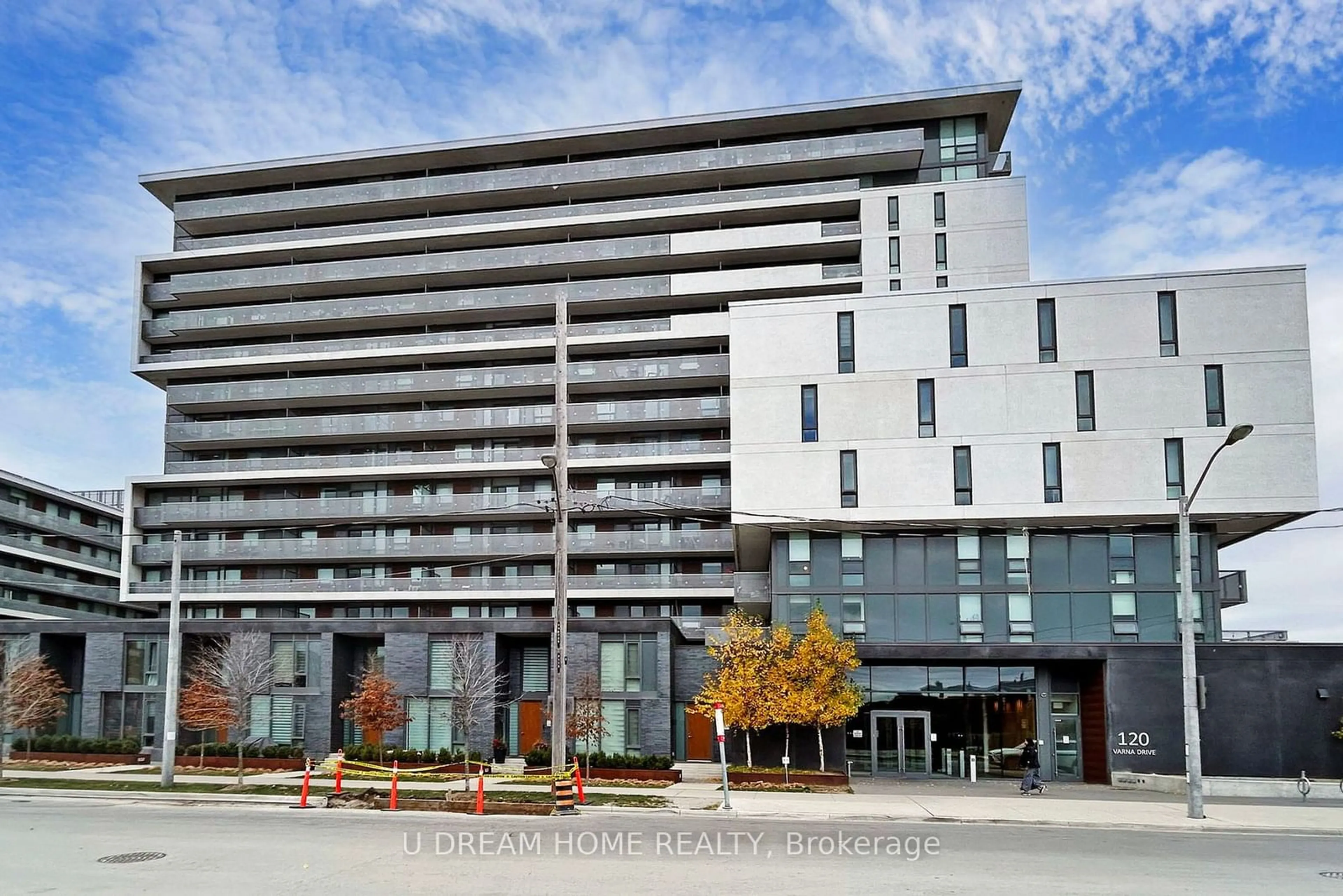 A pic from exterior of the house or condo, the front or back of building for 120 Varna Dr #1506, Toronto Ontario M6A 0B3