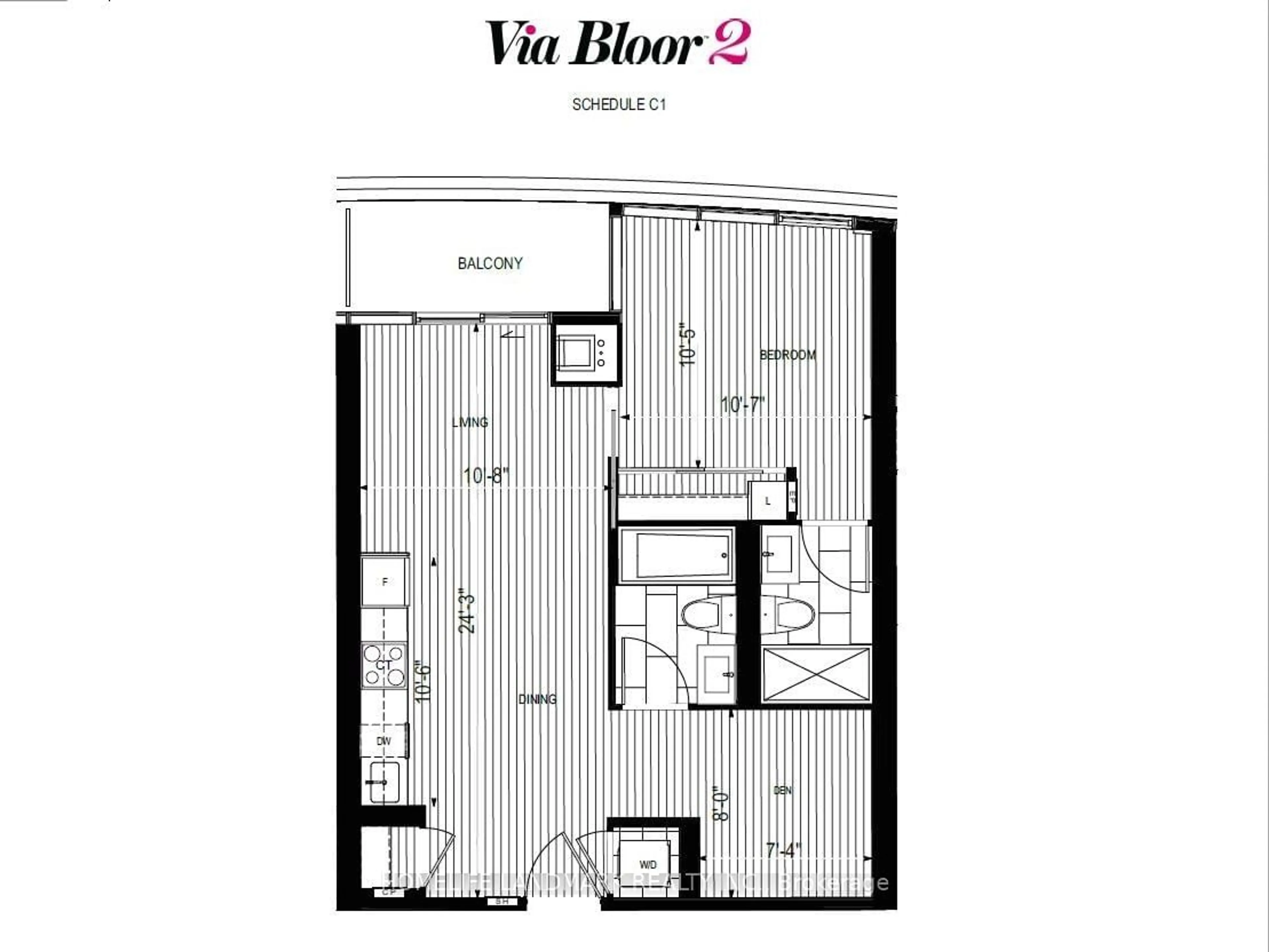 Floor plan for 585 Bloor St #2121, Toronto Ontario M4W 0B3