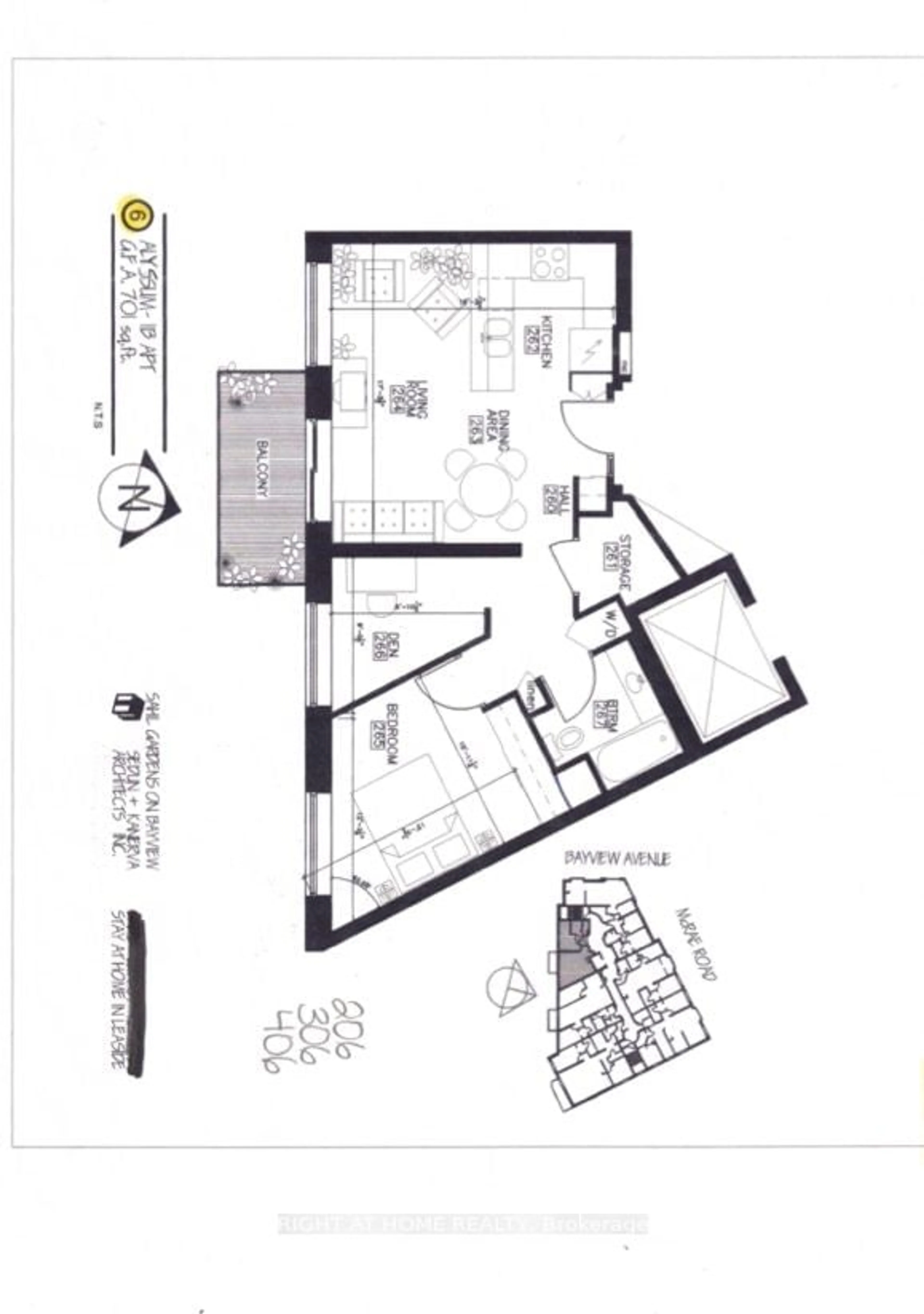 Floor plan for 1387 Bayview Ave #306, Toronto Ontario M4G 3A5