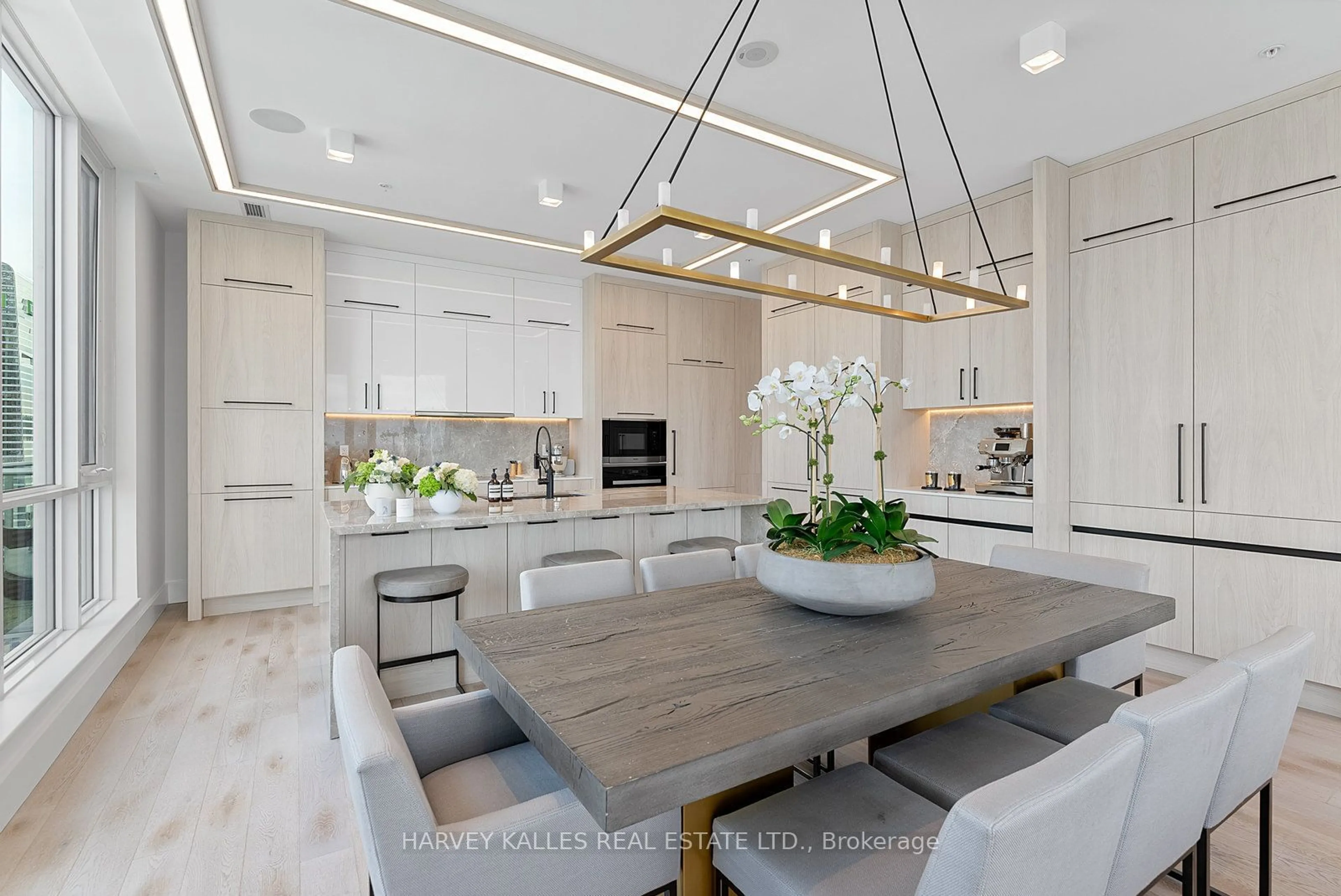 Contemporary kitchen, wood floors, mountain for 30 Nelson St #PH101, Toronto Ontario M5V 0H5