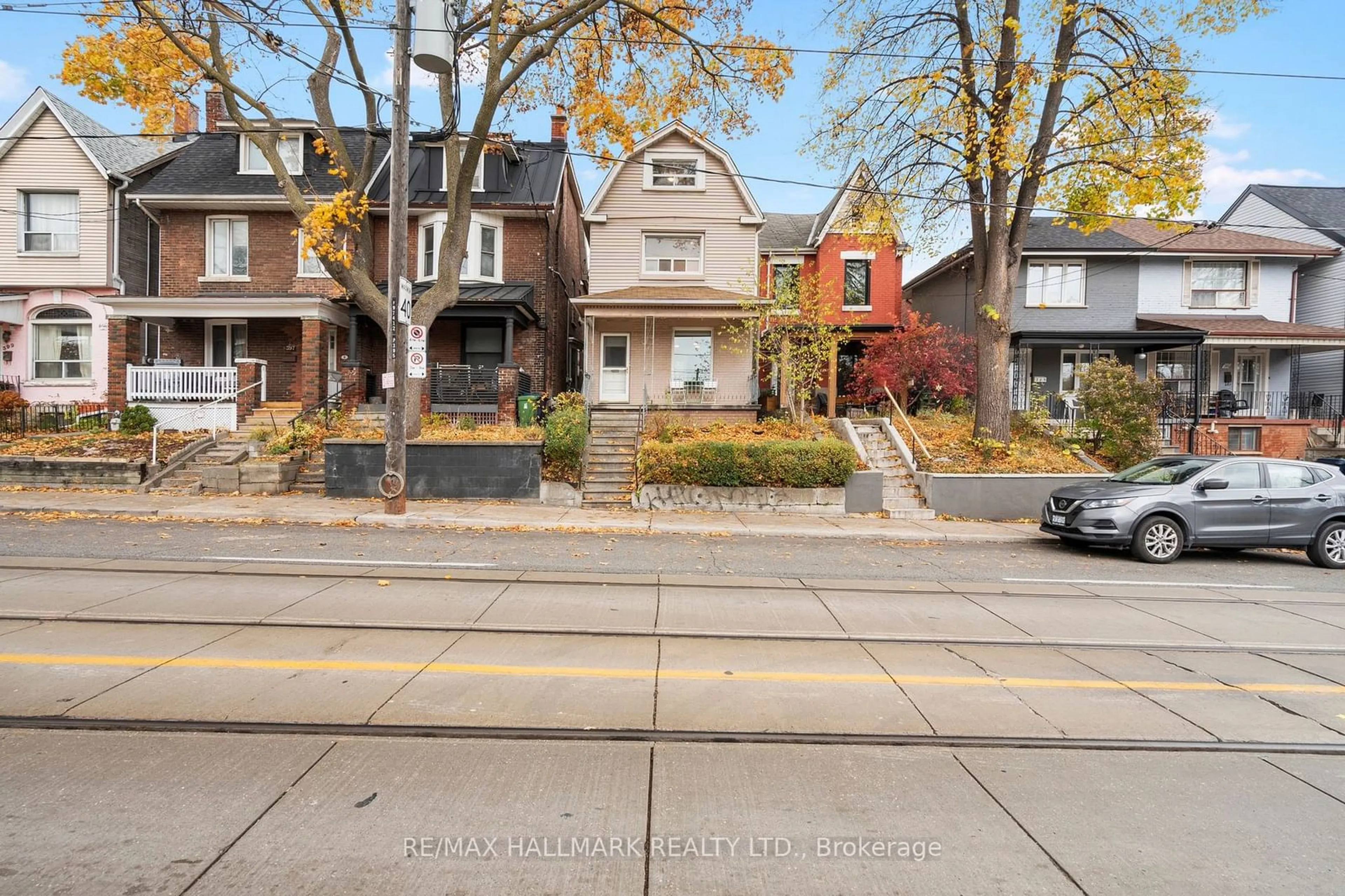 A pic from exterior of the house or condo, the street view for 393 Ossington Ave, Toronto Ontario M6J 3A6