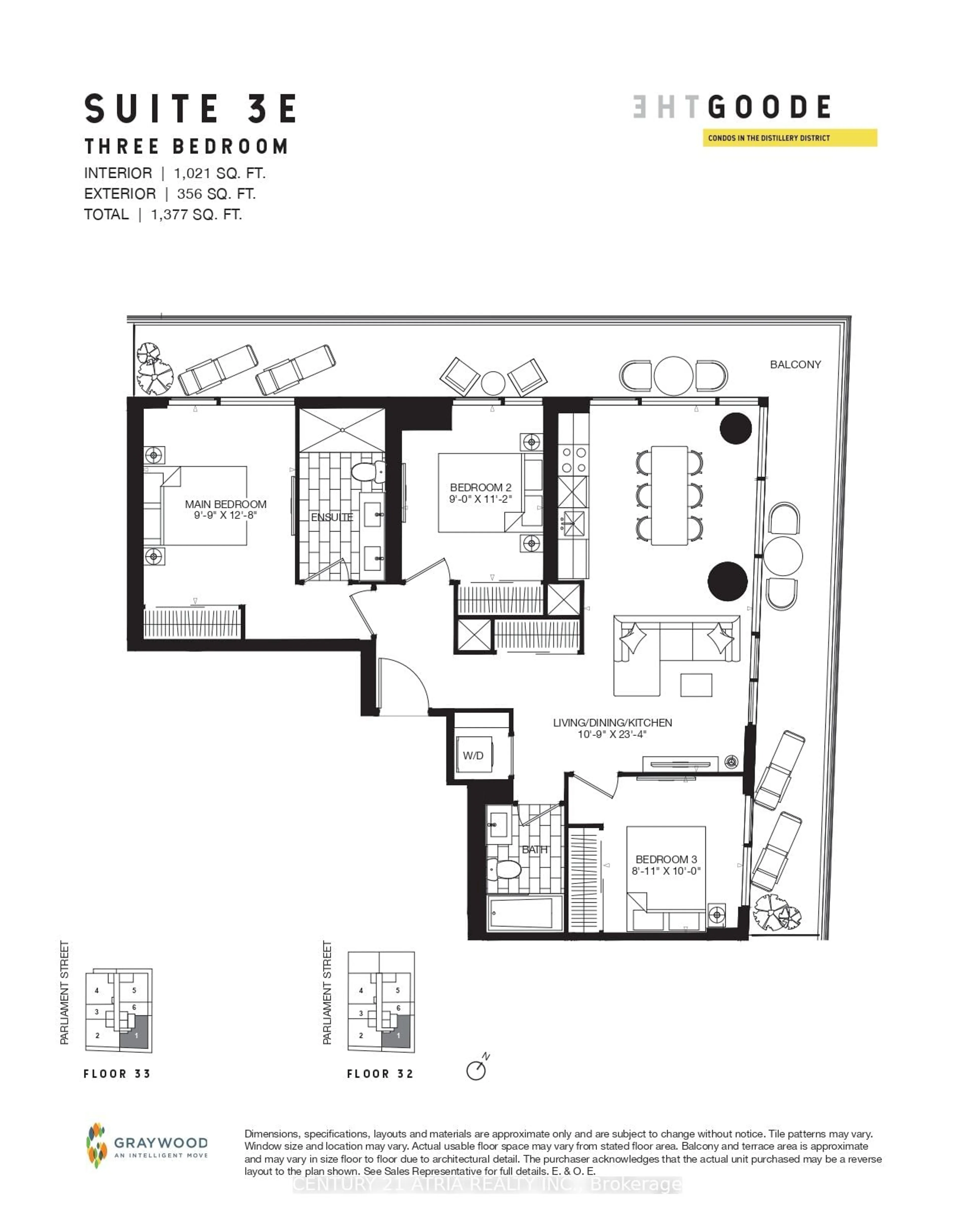 Floor plan for 33 Parliament St #3201, Toronto Ontario M5A 2Y2