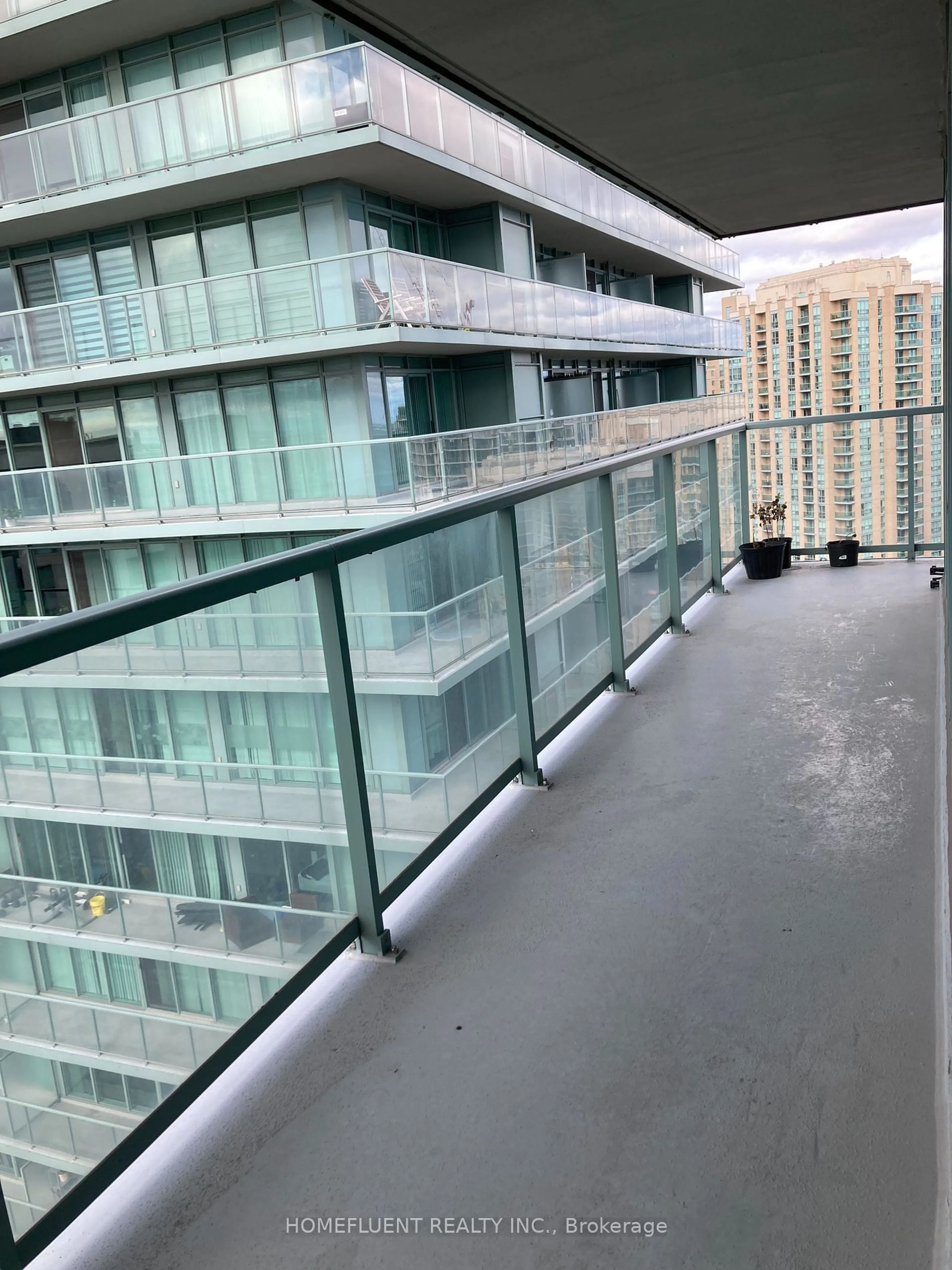 Balcony in the apartment, the view of city buildings for 5500 Yonge St #2410, Toronto Ontario M2N 7L1