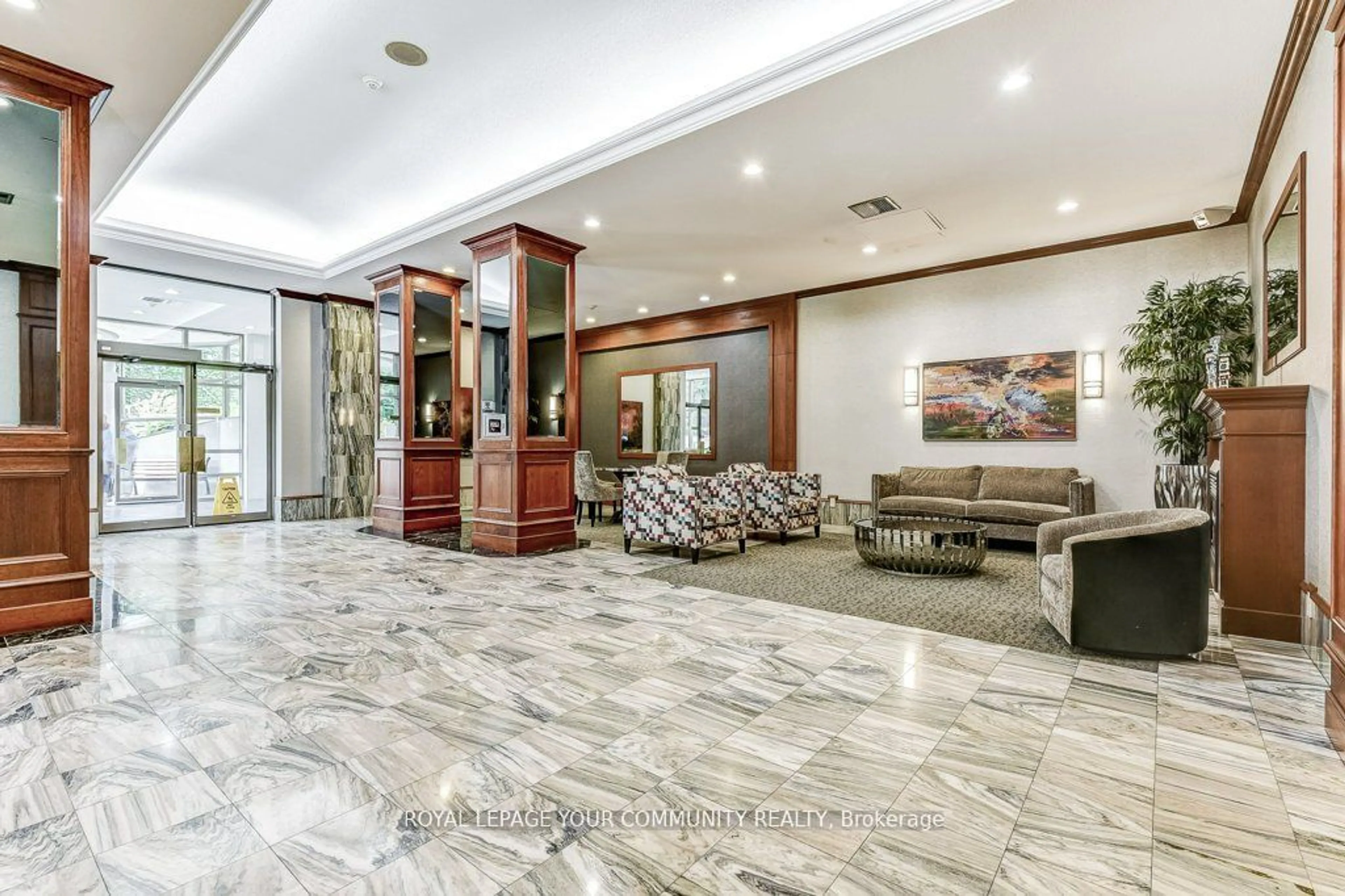 Indoor lobby, ceramic floors for 195 Wynford Dr #2502, Toronto Ontario M3C 3P3