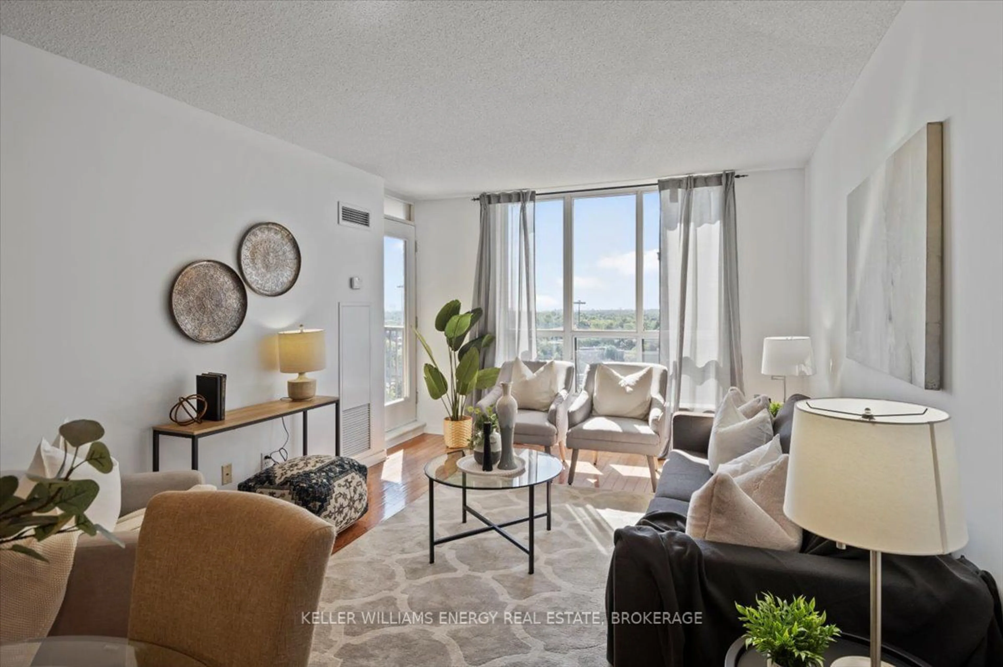 Living room, wood floors for 55 Harrison Garden Blvd #1204, Toronto Ontario M2N 7G3