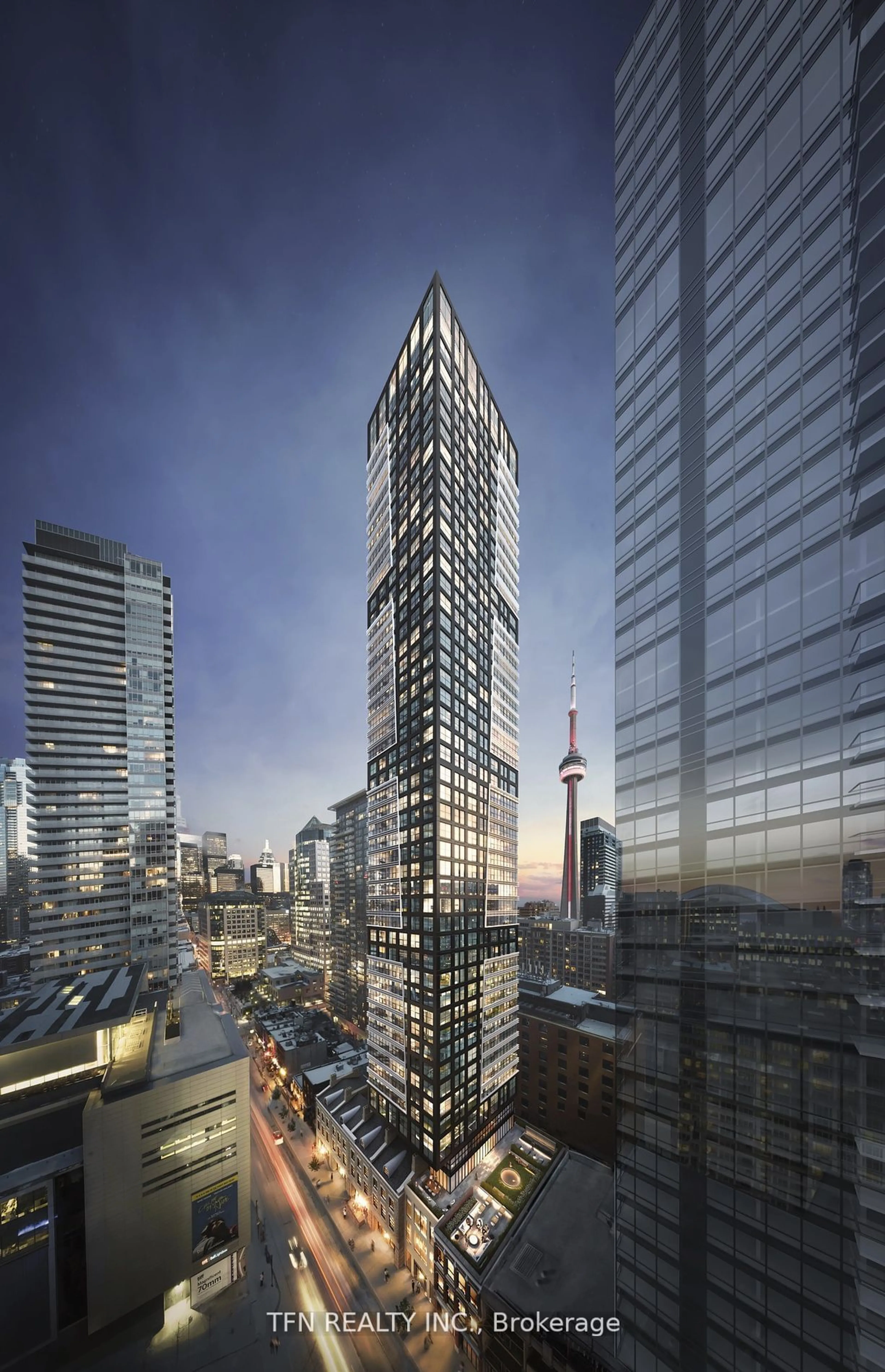 A pic from exterior of the house or condo, the view of city buildings for 327 King St #2607, Toronto Ontario M5V 1J5