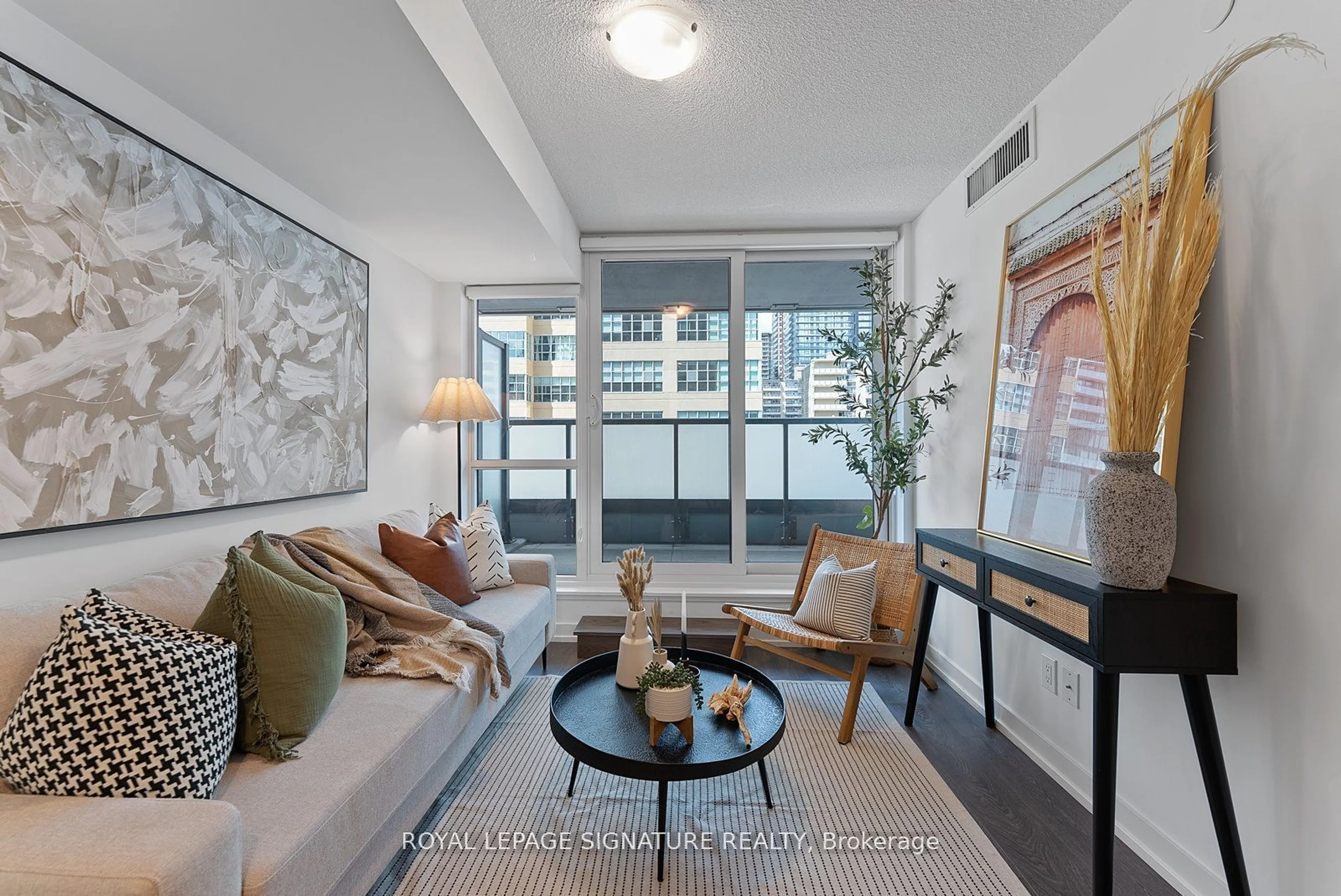 Living room, wood floors for 125 Redpath Ave #305, Toronto Ontario M4S 0B5