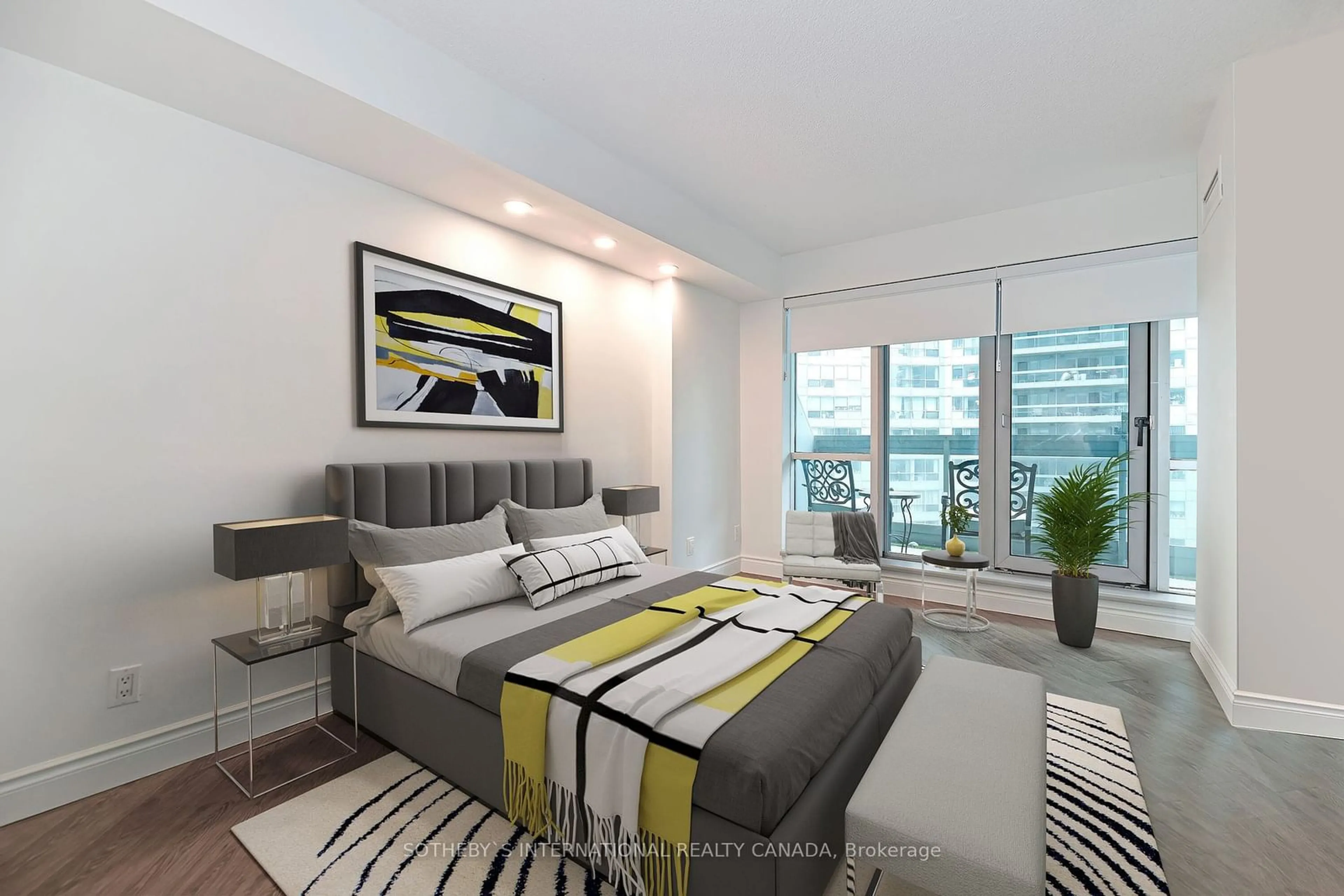 Bedroom, carpet floors for 10 Yonge St #1001, Toronto Ontario M5E 1R4