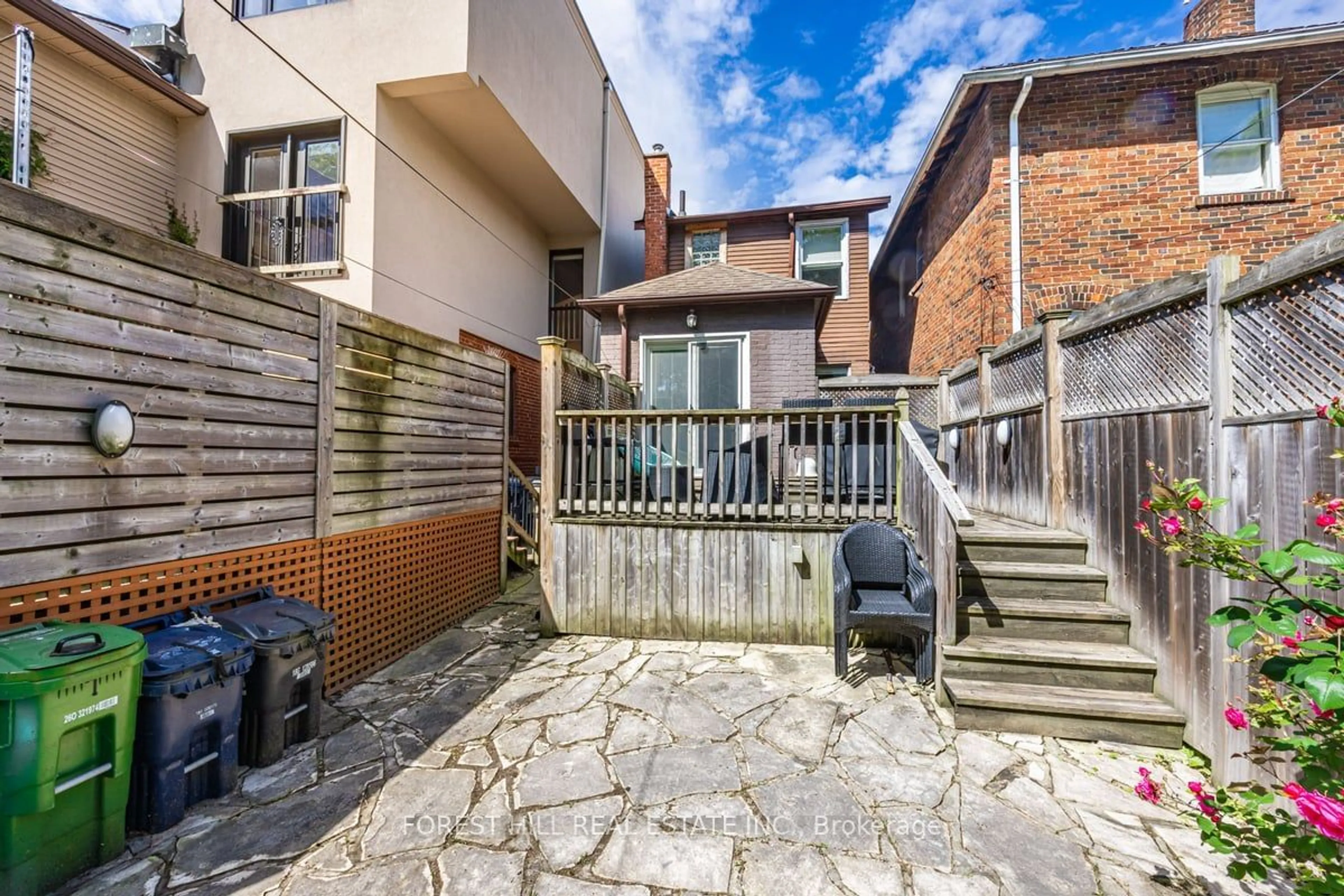 Patio, the fenced backyard for 31 Taunton Rd, Toronto Ontario M4S 2P2