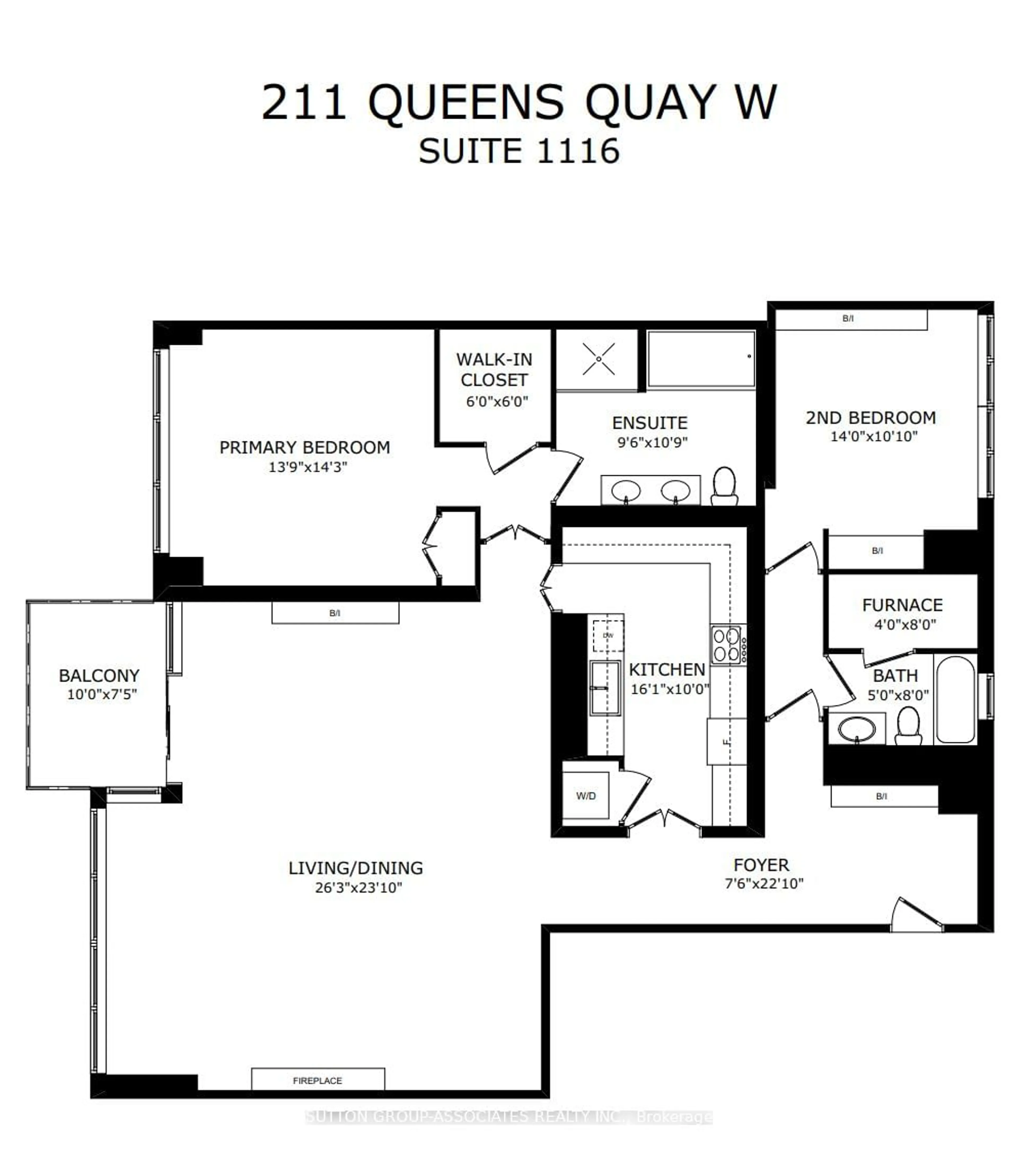 Floor plan for 211 QUEENS QUAY WEST #1116, Toronto Ontario M5J 2M6