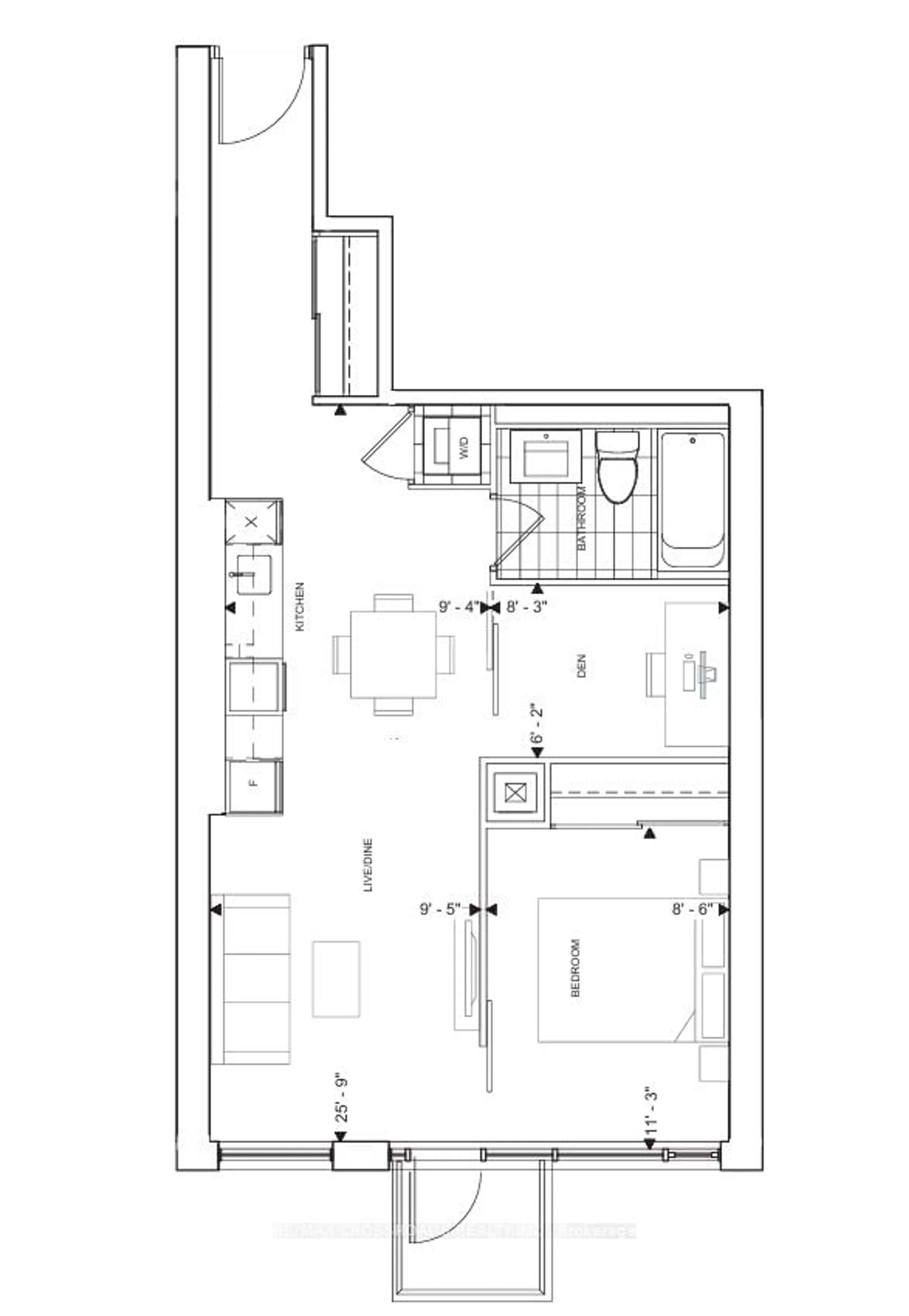 Floor plan for 87 Peter St #1517, Toronto Ontario M5V 0P1