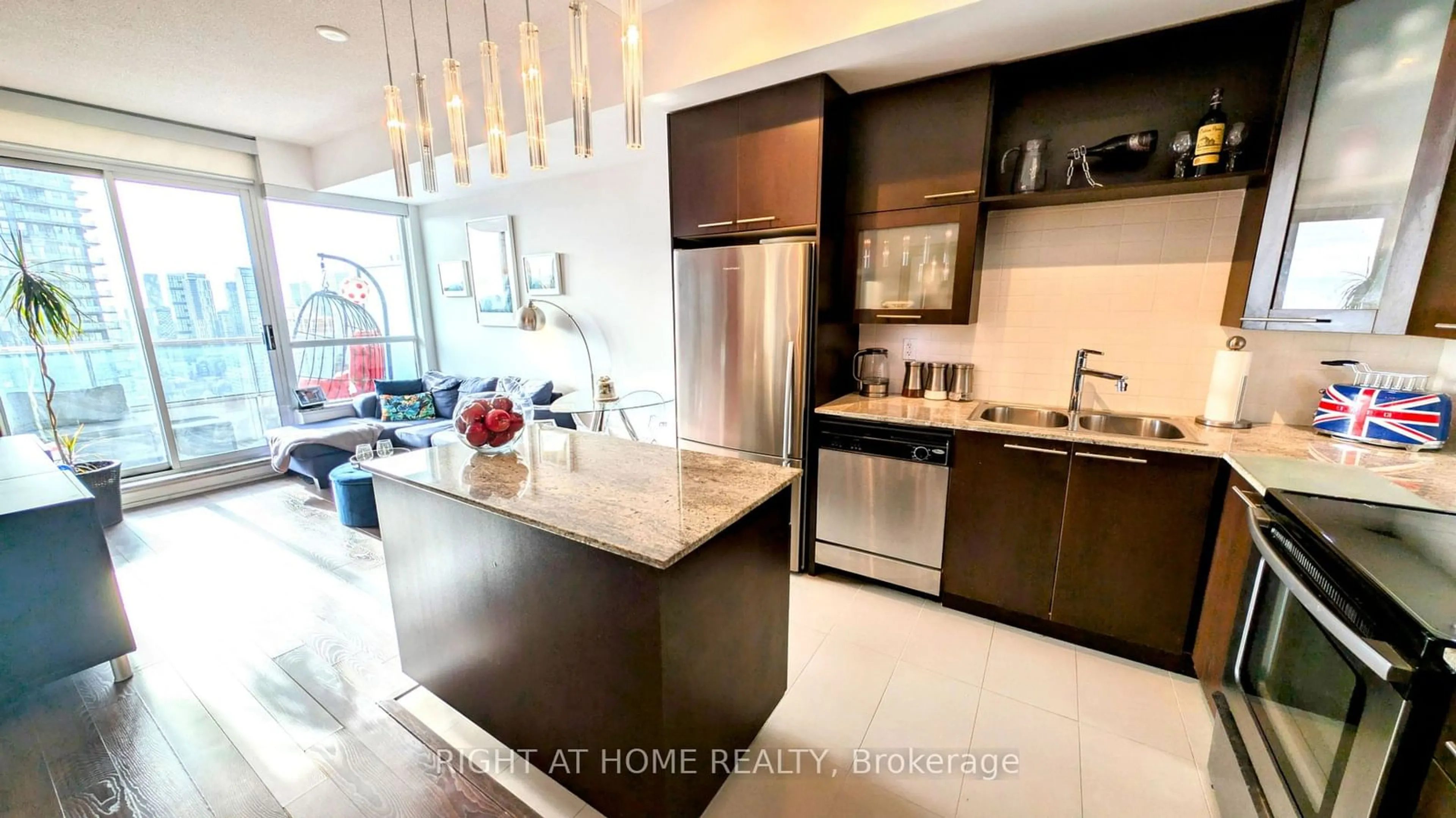 Open concept kitchen for 500 Sherbourne St #2604, Toronto Ontario M4X 1L1