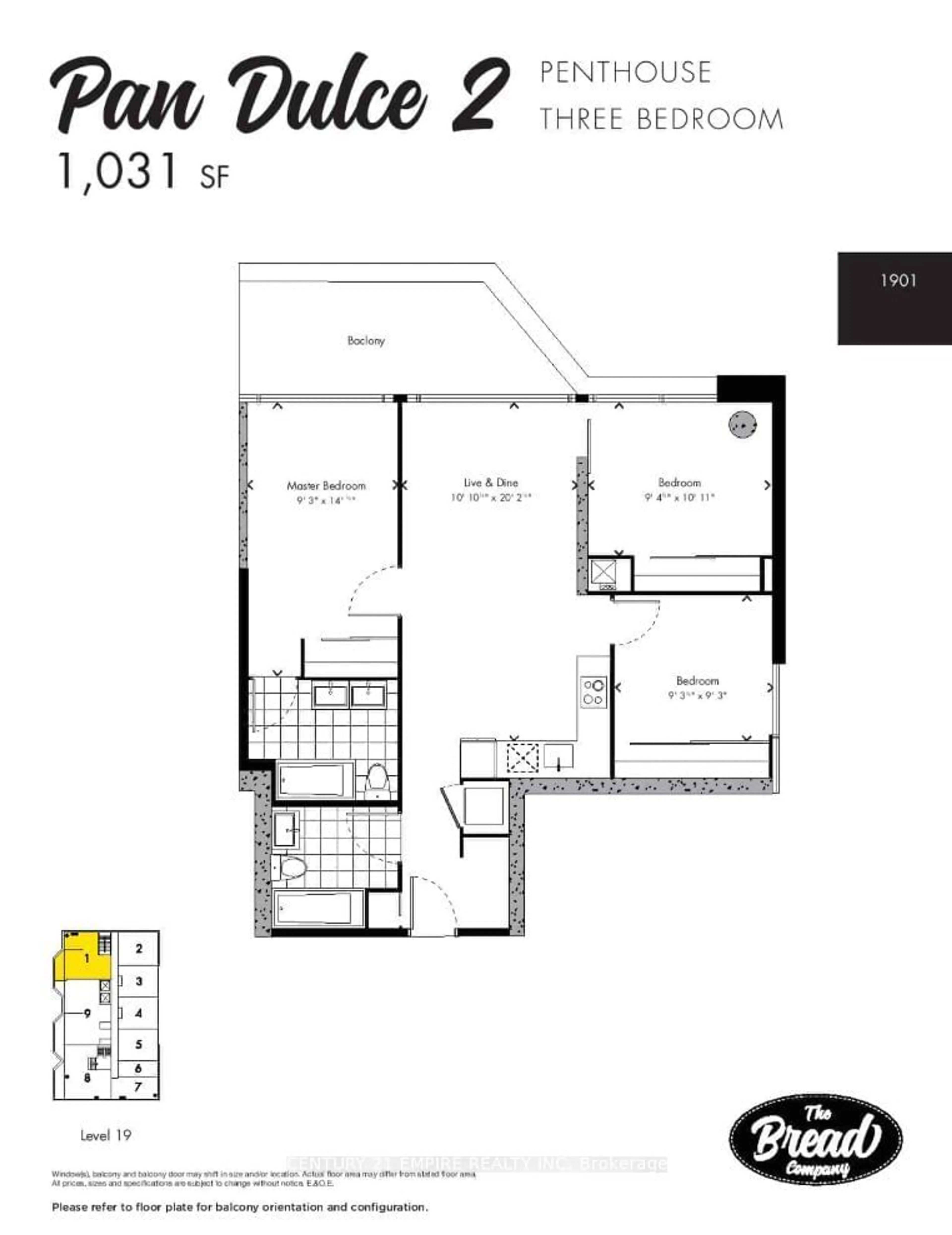 Floor plan for 195 McCaul St #1901, Toronto Ontario M5T 0E5