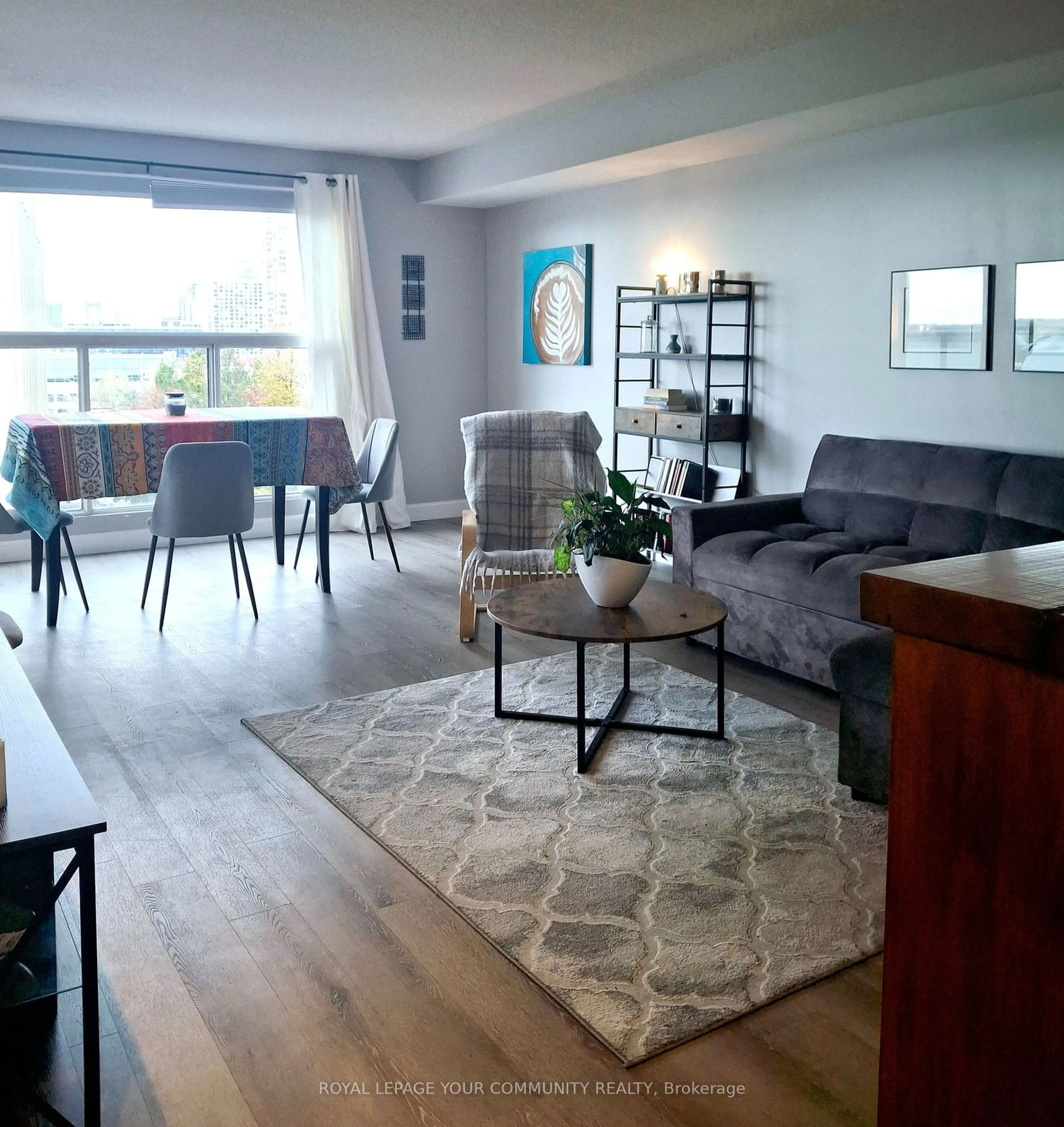 Living room, wood floors for 77 Harbour Sq #809, Toronto Ontario M5J 2S2