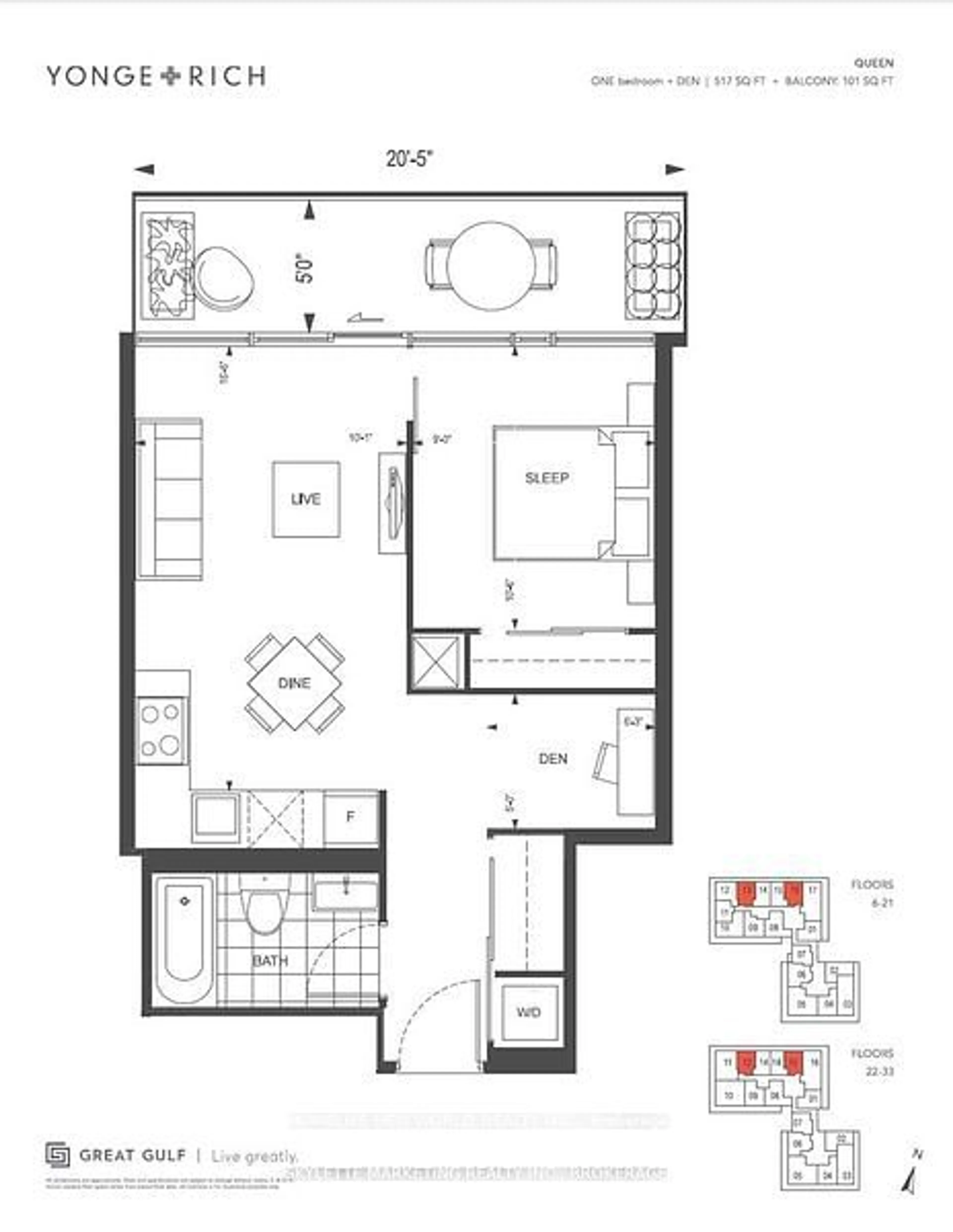 Floor plan for 20 Lombard St #3512, Toronto Ontario M5C 0A6