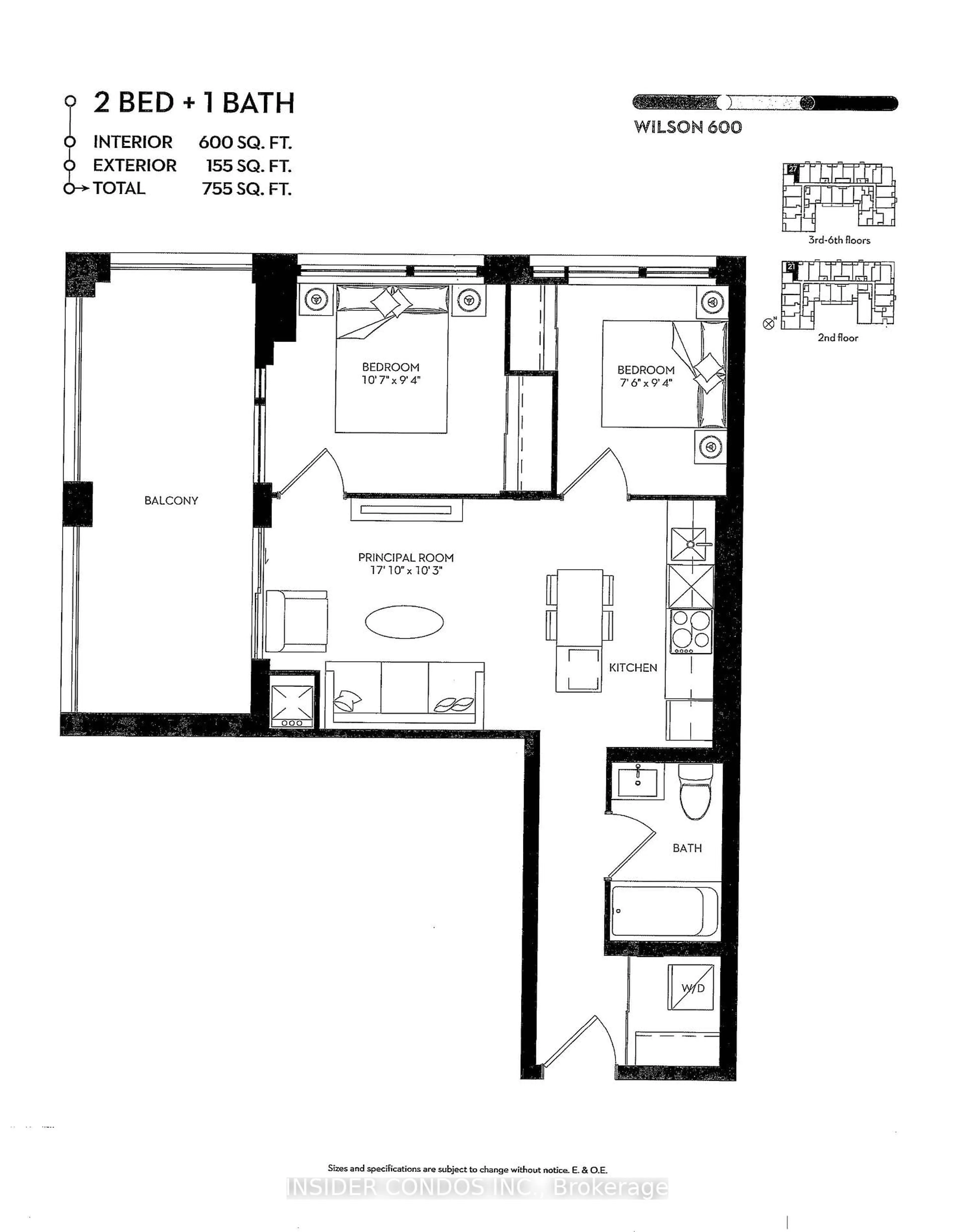 Floor plan for 8 Tippett Rd #327, Toronto Ontario M3H 0E7