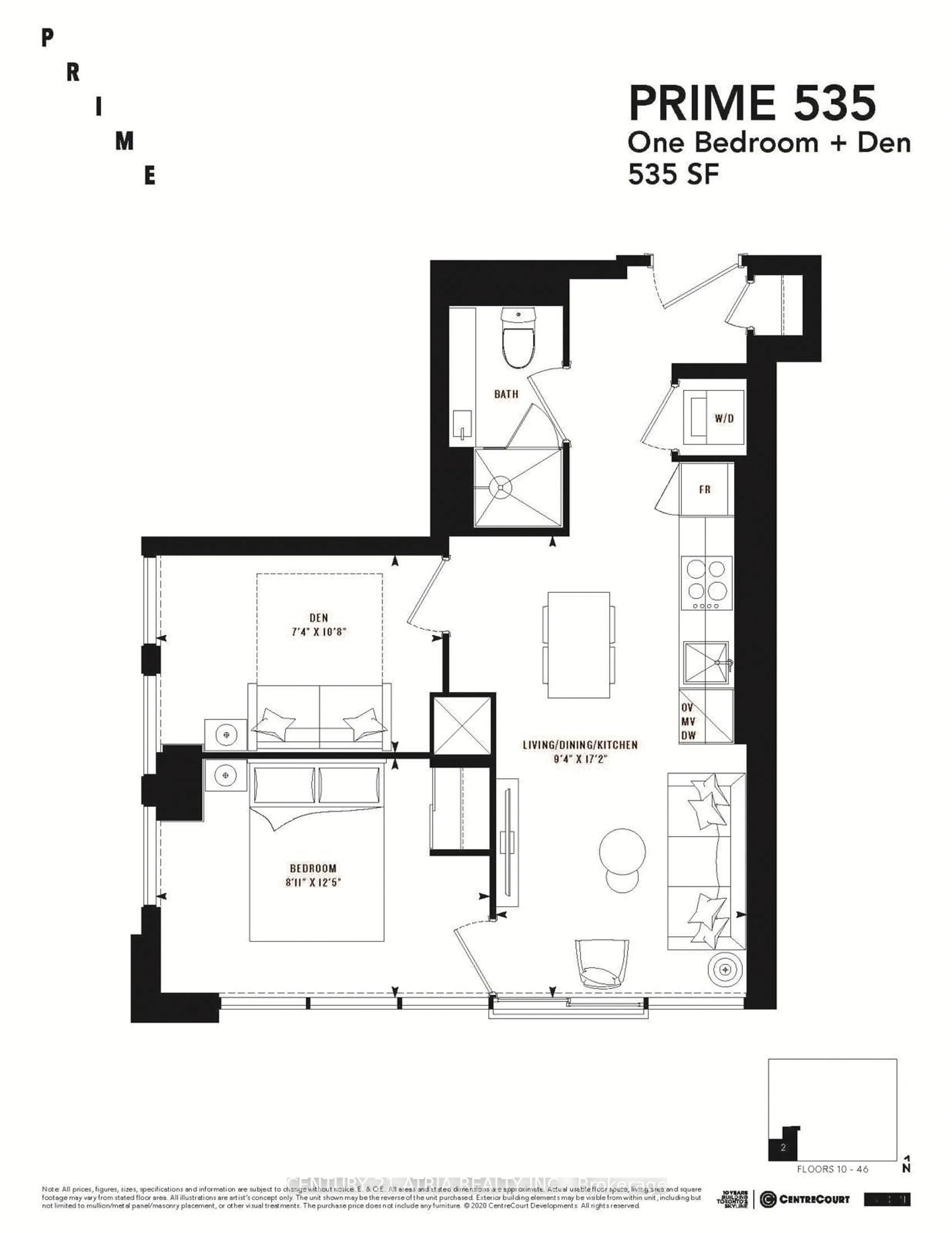 Floor plan for 319 Jarvis St #1602, Toronto Ontario M5B 0C8