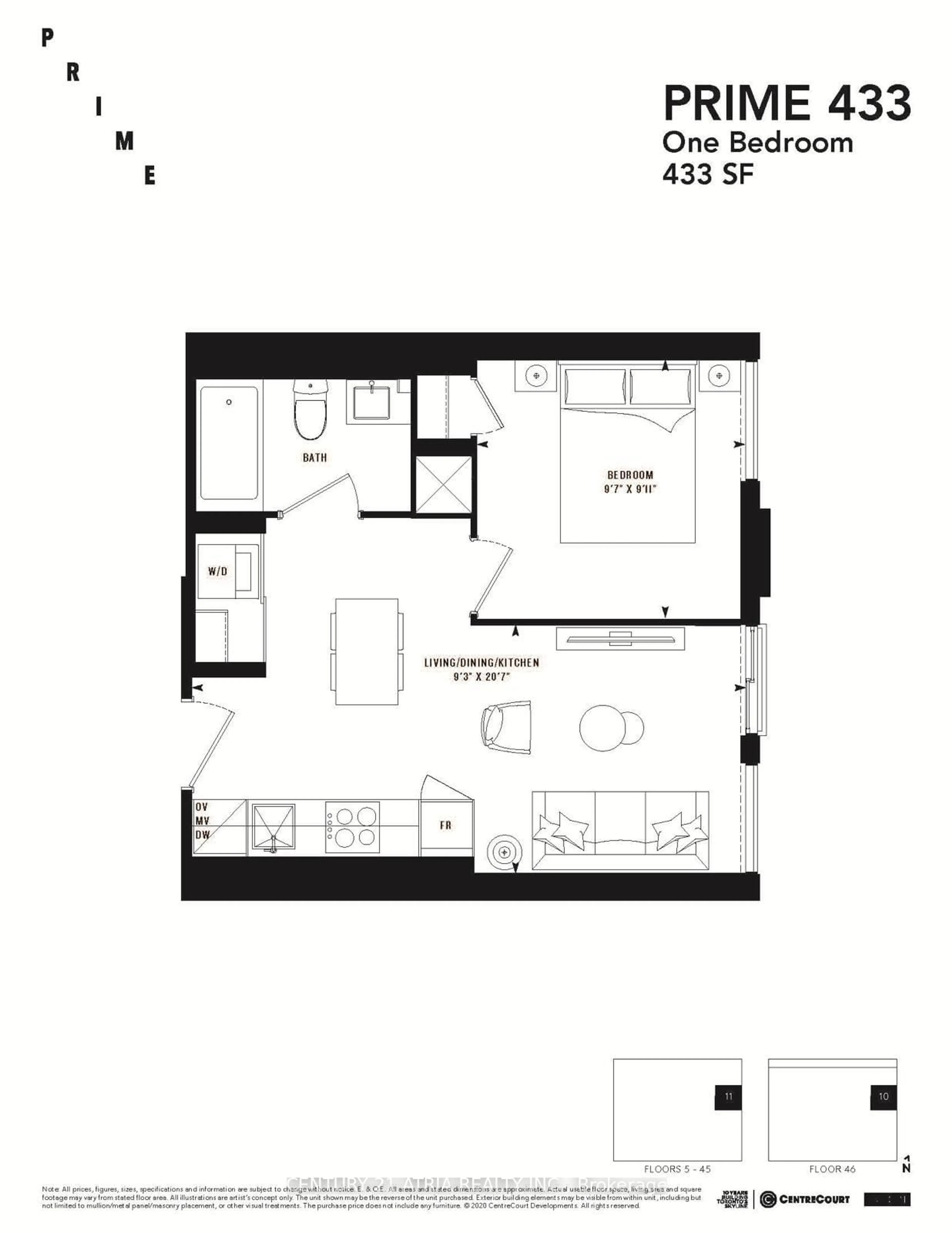 Floor plan for 319 Jarvis St #1711, Toronto Ontario M5B 0C8