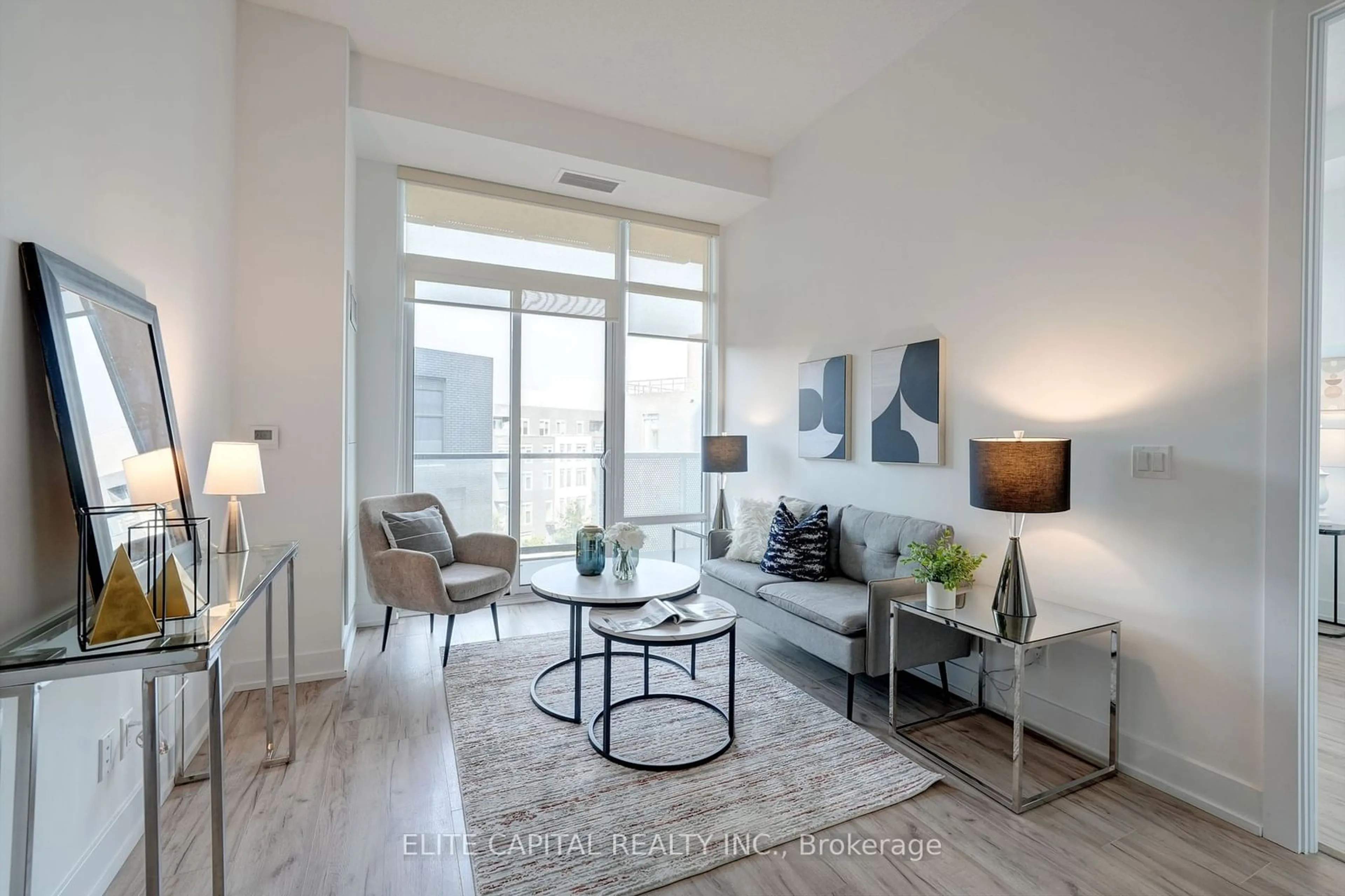 Living room, wood floors for 25 Adra Grado Way #610, Toronto Ontario M2J 0H6