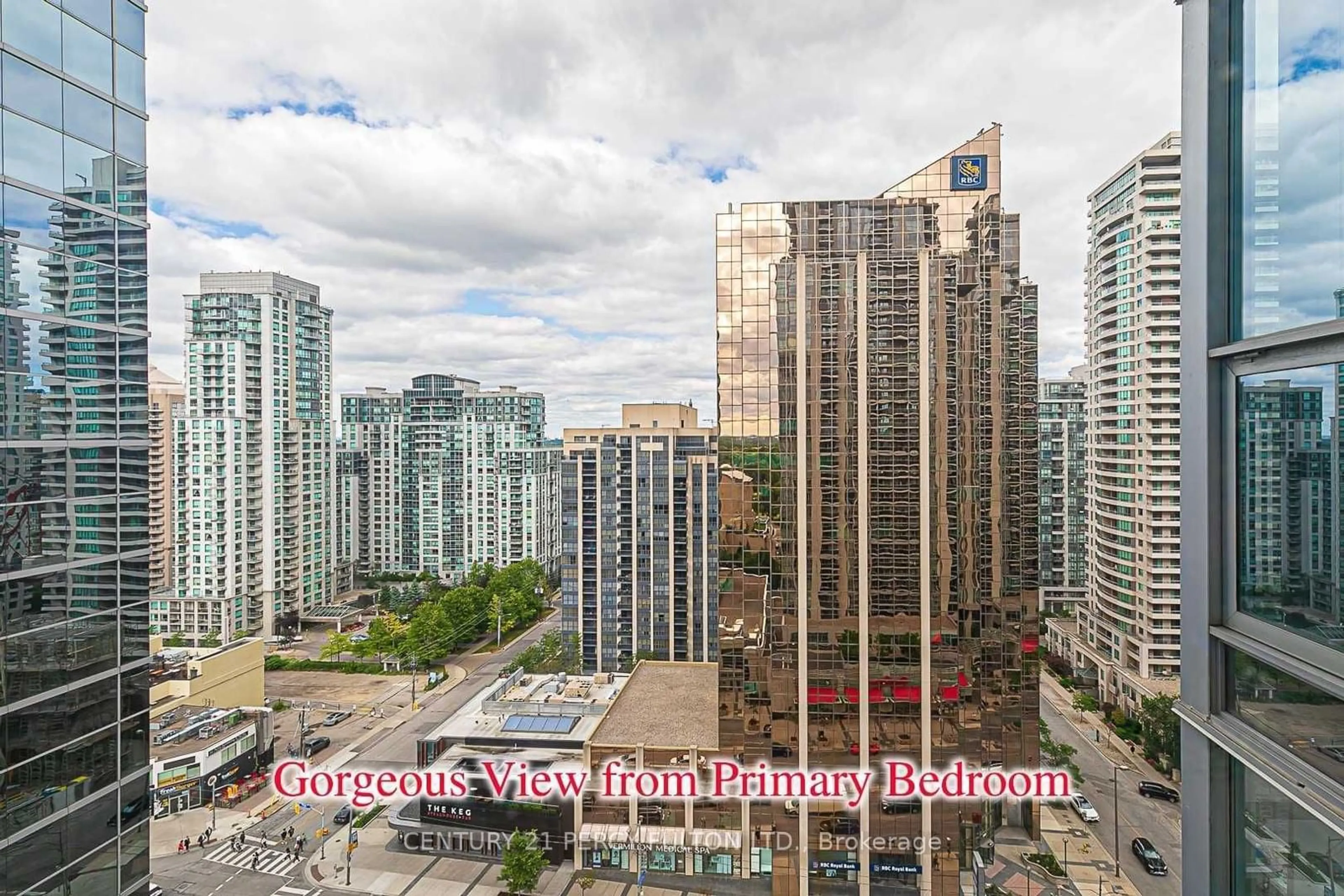 A pic from exterior of the house or condo, the view of city buildings for 4978 Yonge St #2115, Toronto Ontario M2N 7G8