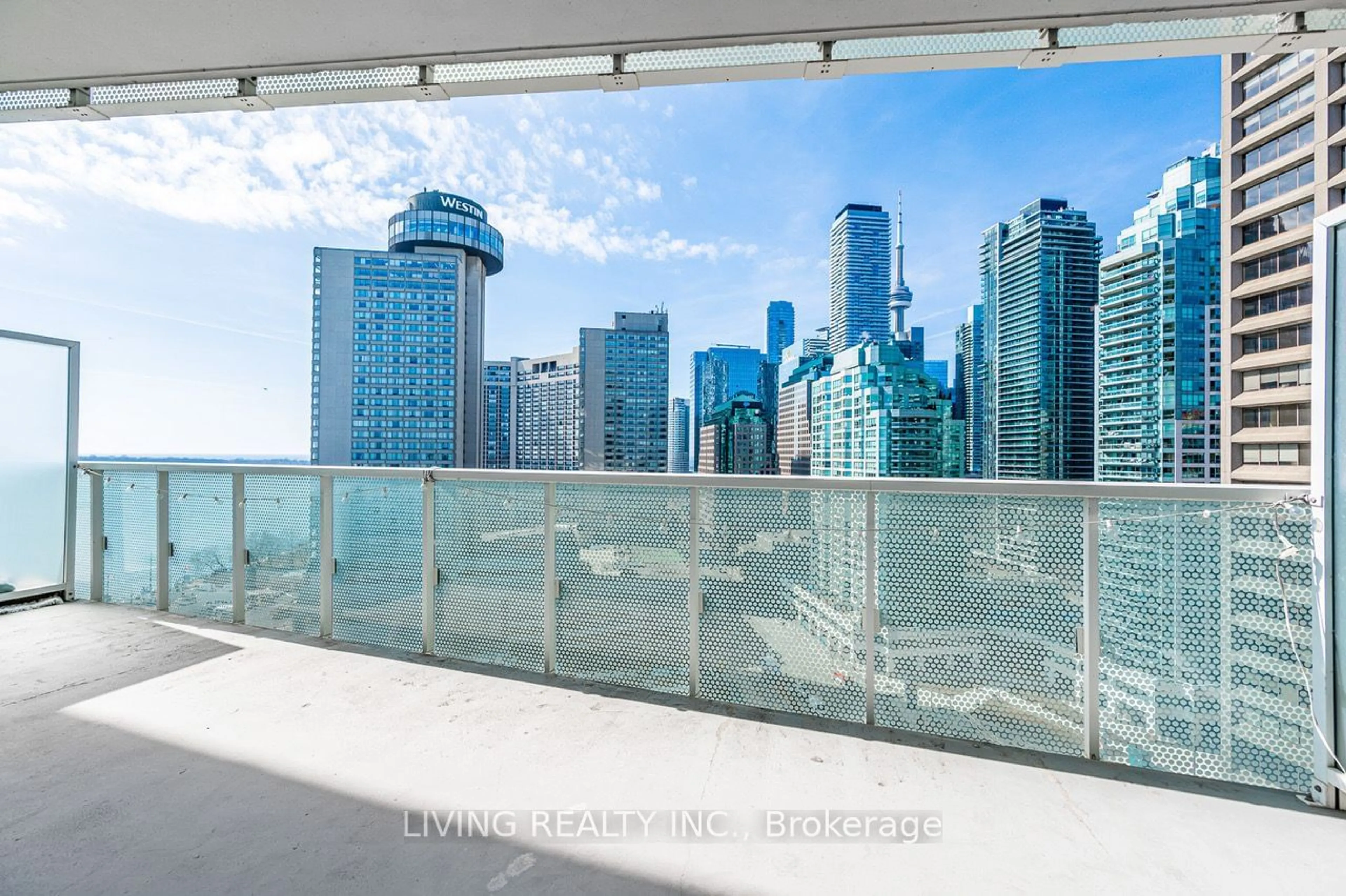 Balcony in the apartment, the view of city buildings for 15 Queens Quay #1405, Toronto Ontario M5E 0C5