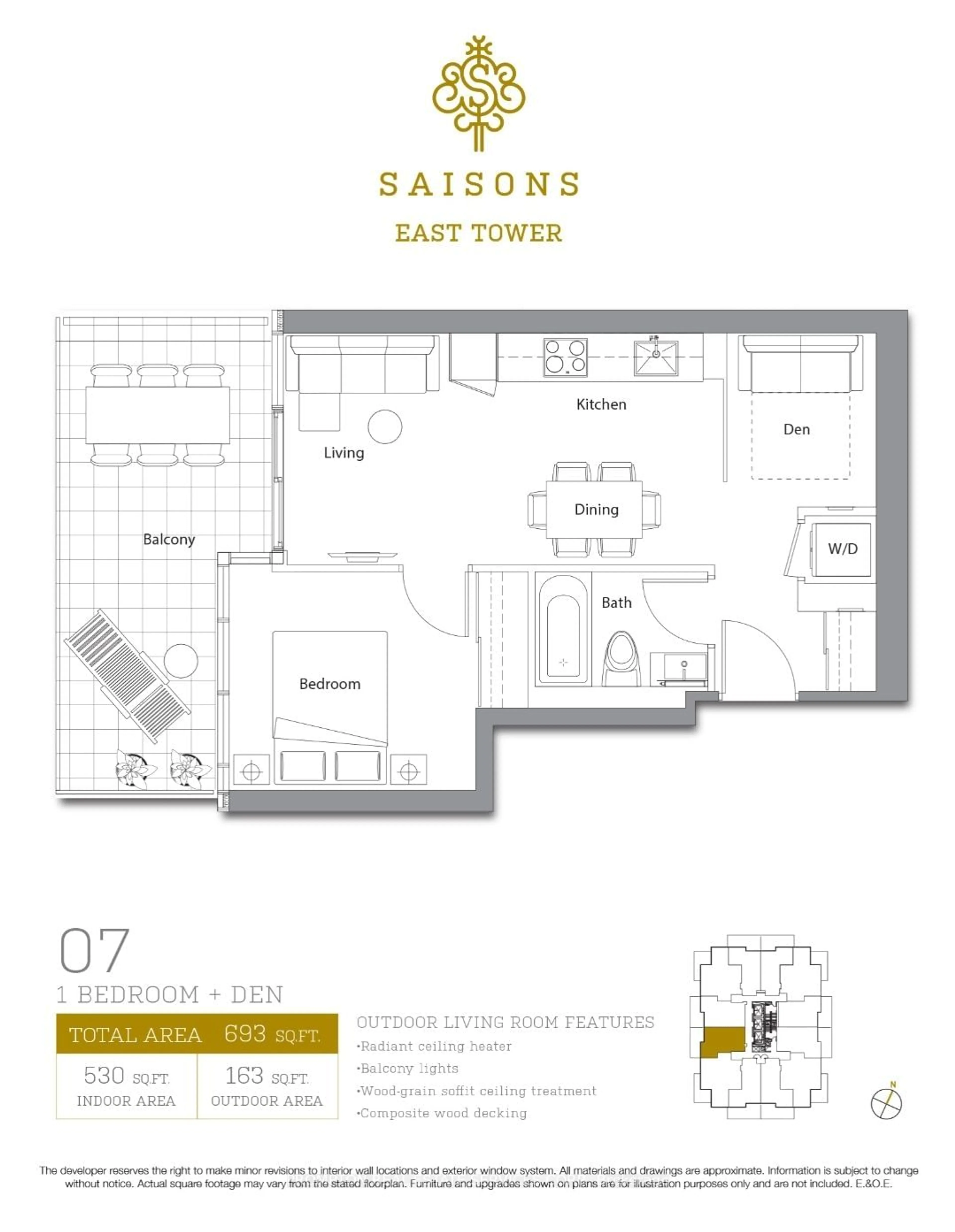 Floor plan for 27 McMahon Dr #907, Toronto Ontario M2K 0J2