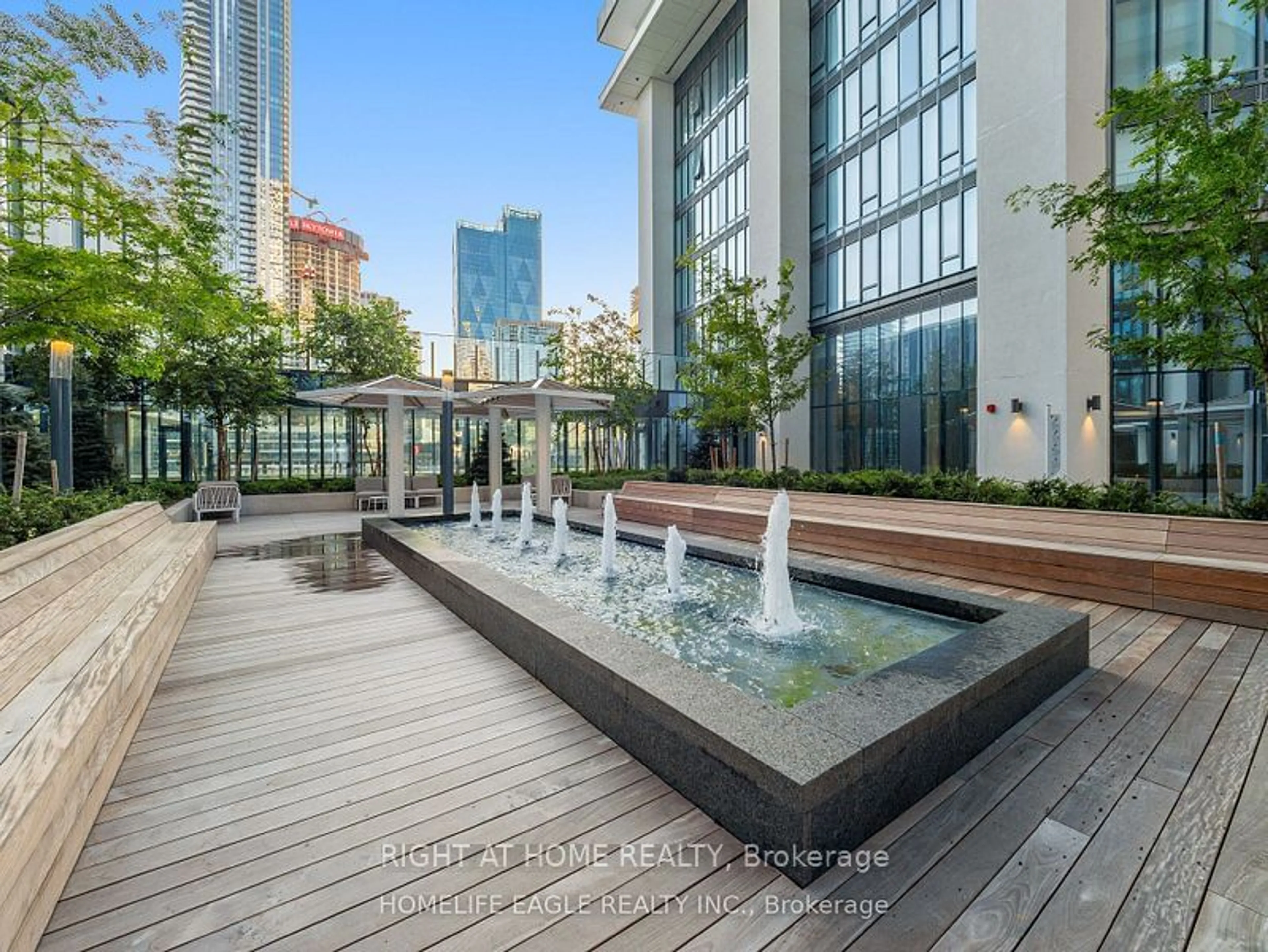 Patio, the view of city buildings for 55 cooper St #4002, Toronto Ontario M5E 0G1