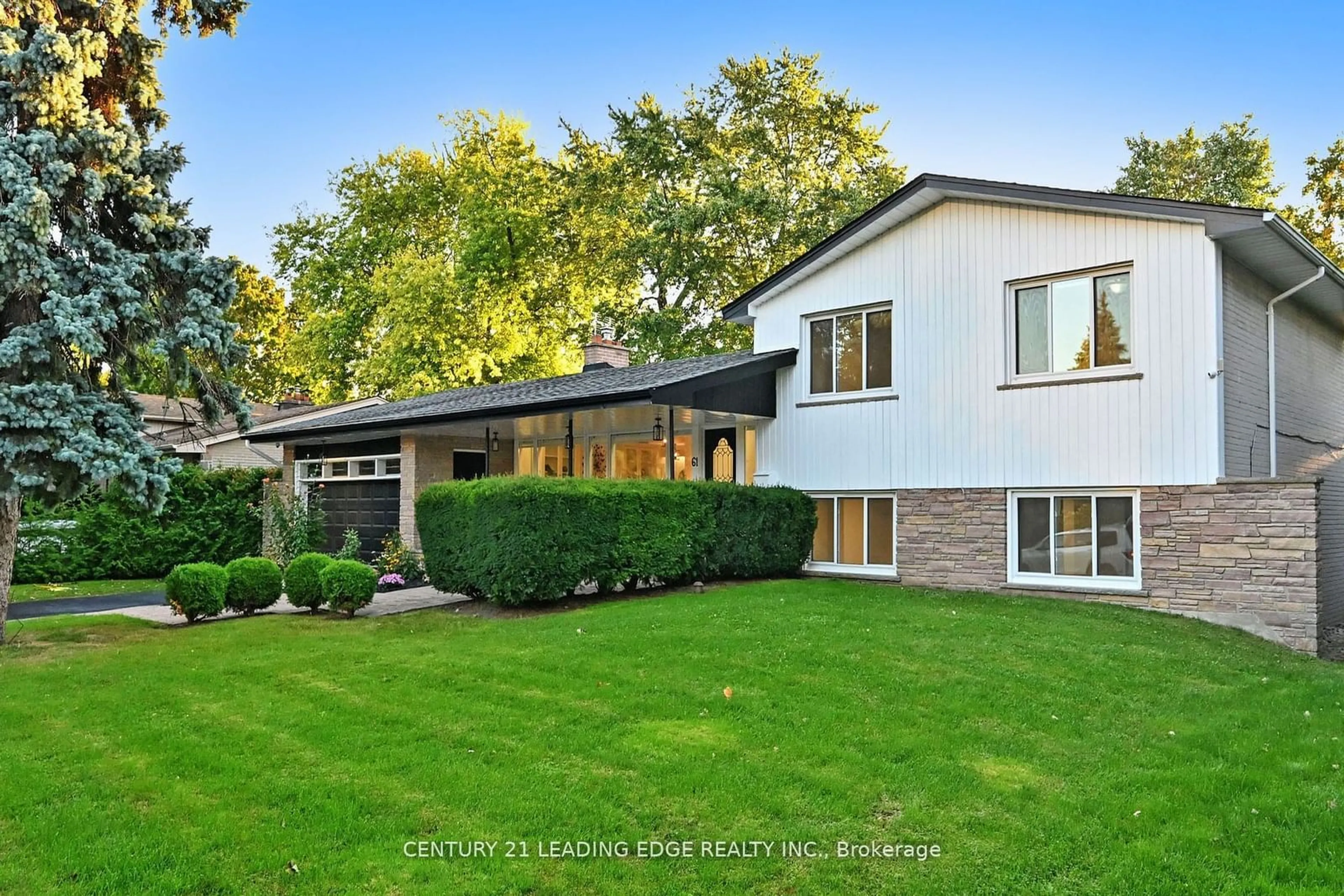 A pic from exterior of the house or condo, the fenced backyard for 61 Laurentide Dr, Toronto Ontario M3A 3E1