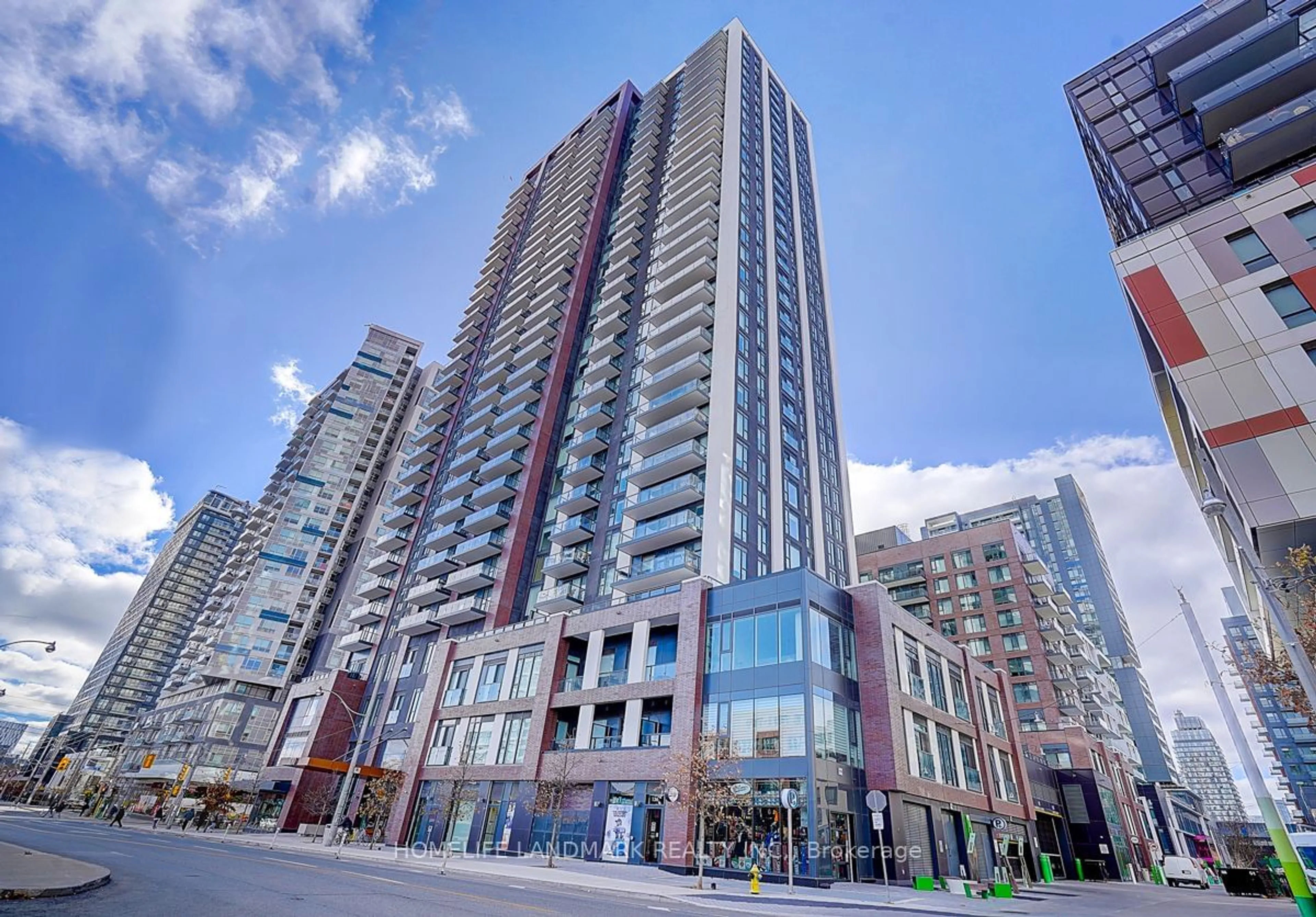 A pic from exterior of the house or condo, the street view for 130 River St #2511, Toronto Ontario M5A 0R8