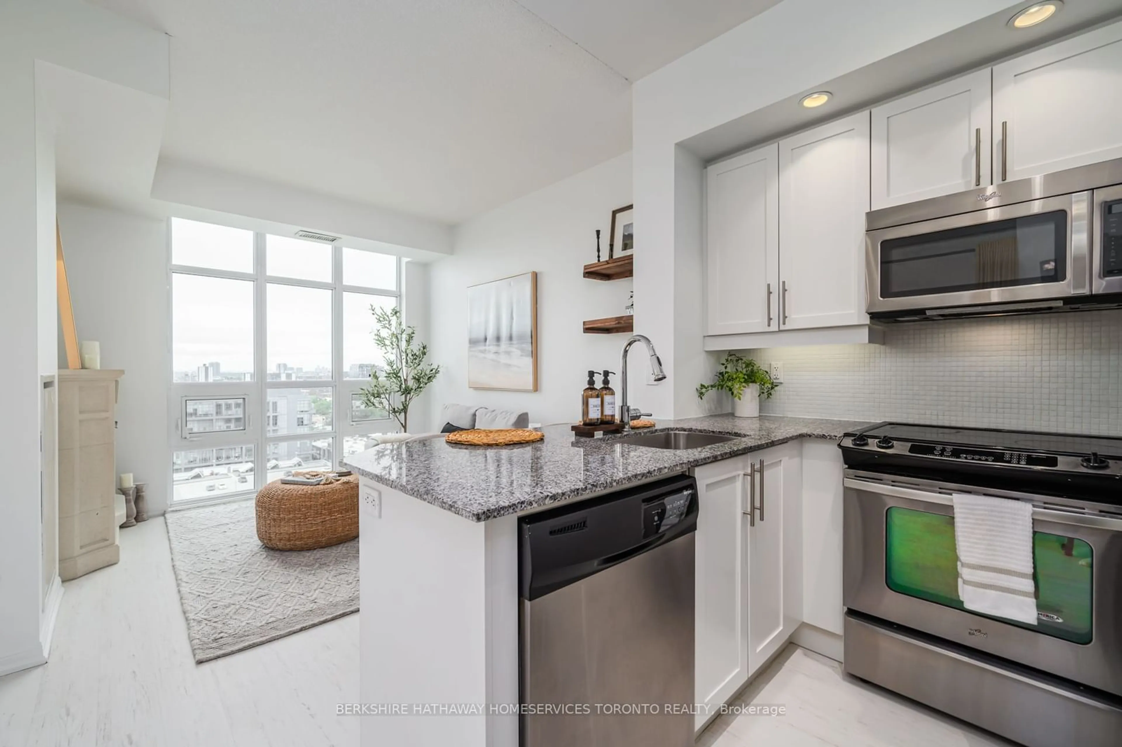 Open concept kitchen for 85 East Liberty St #1703, Toronto Ontario M6K 3R4