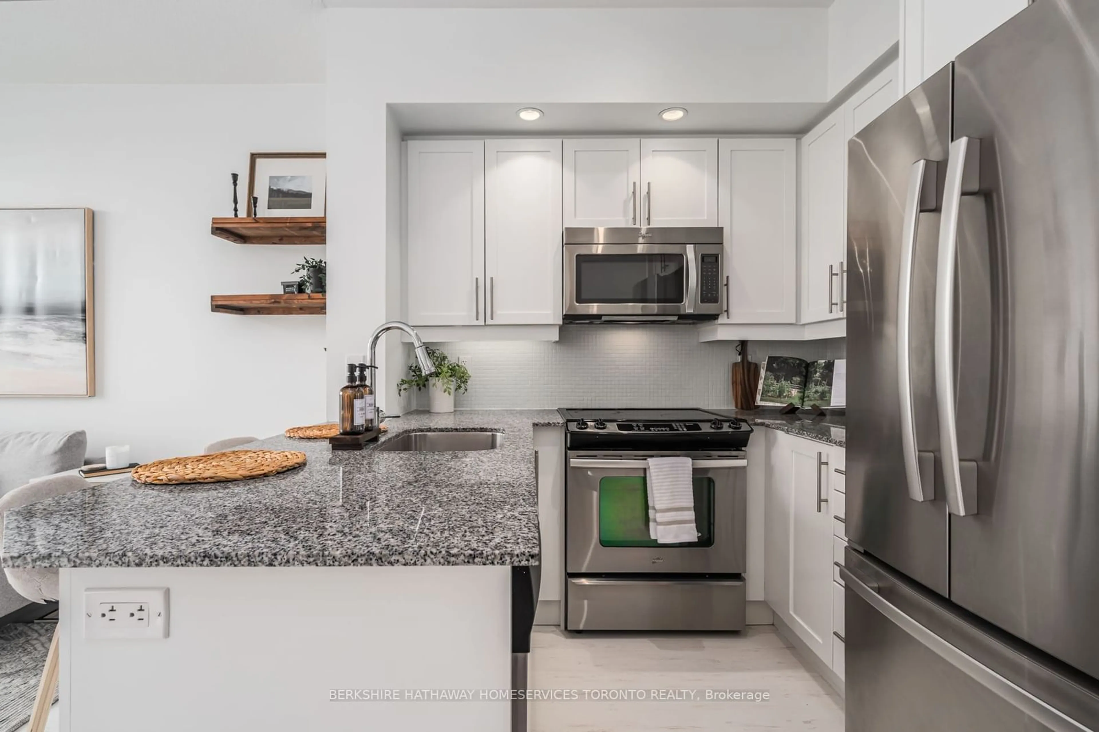 Contemporary kitchen, wood floors, mountain for 85 East Liberty St #1703, Toronto Ontario M6K 3R4