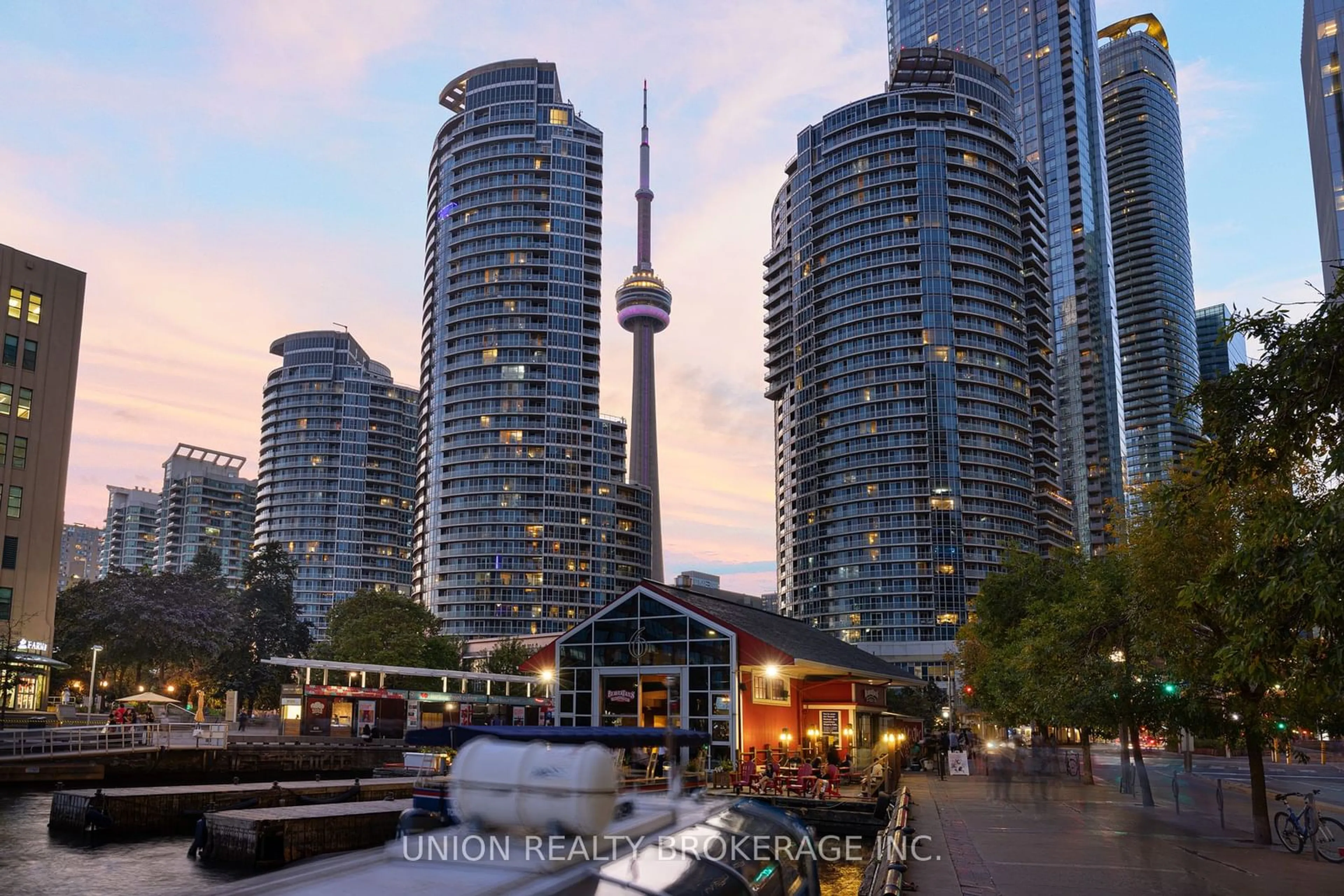 A pic from exterior of the house or condo, the view of city buildings for 8 York St #1104, Toronto Ontario M5J 2Y2