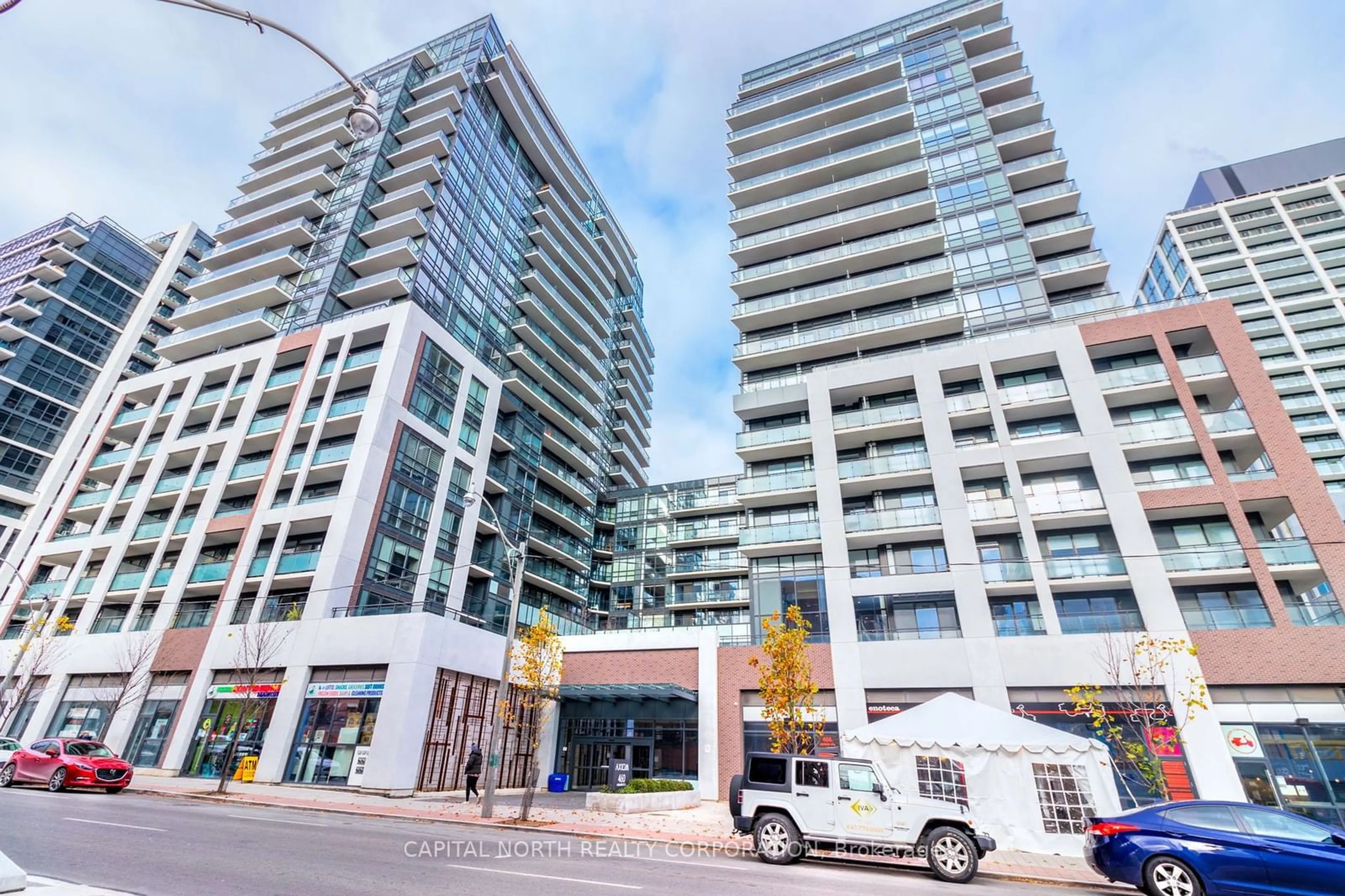 A pic from exterior of the house or condo, the street view for 460 Adelaide St #730, Toronto Ontario M5A 1N4