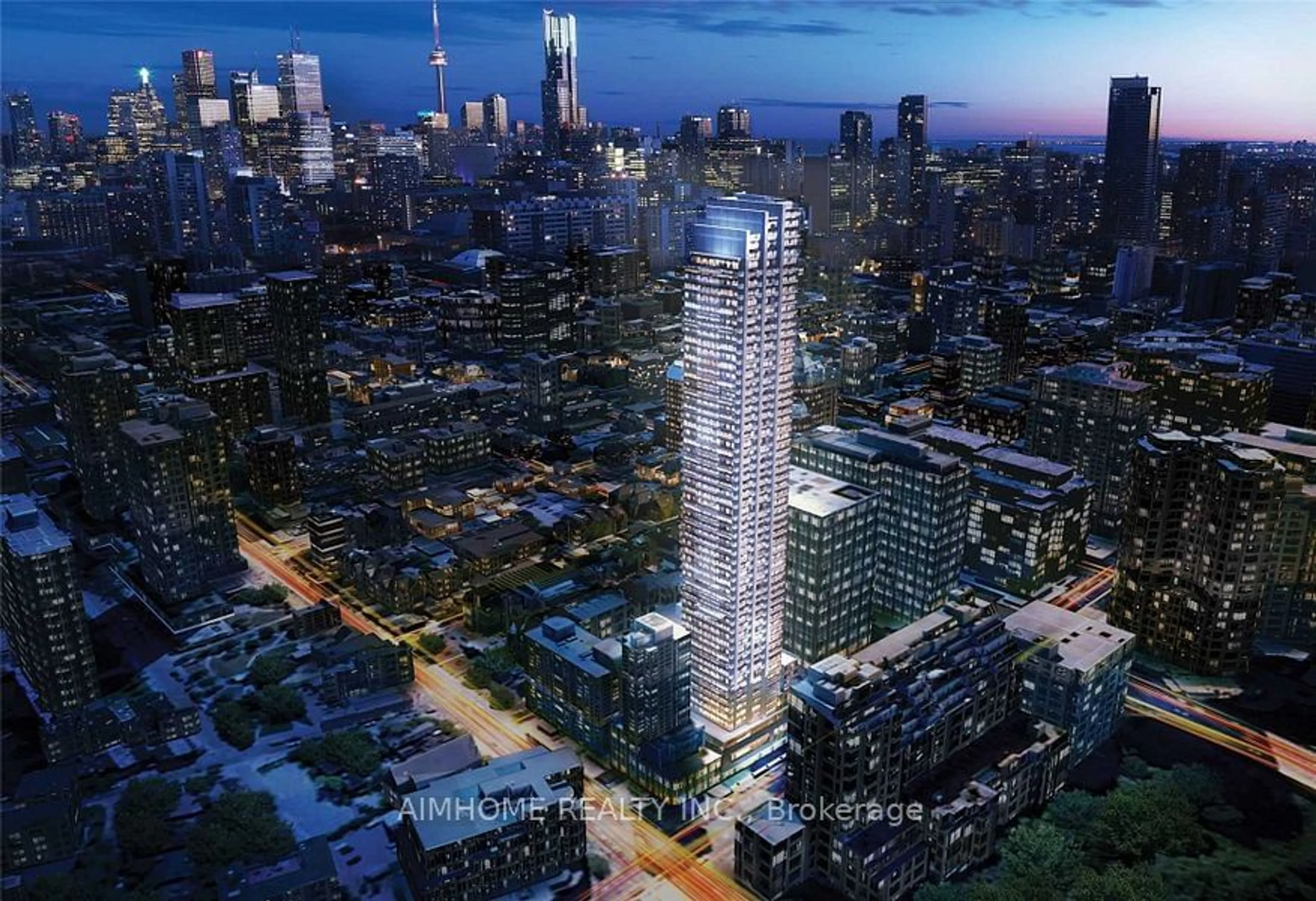 A pic from exterior of the house or condo, the view of city buildings for 395 Bloor St #4407, Toronto Ontario M4W 0B4