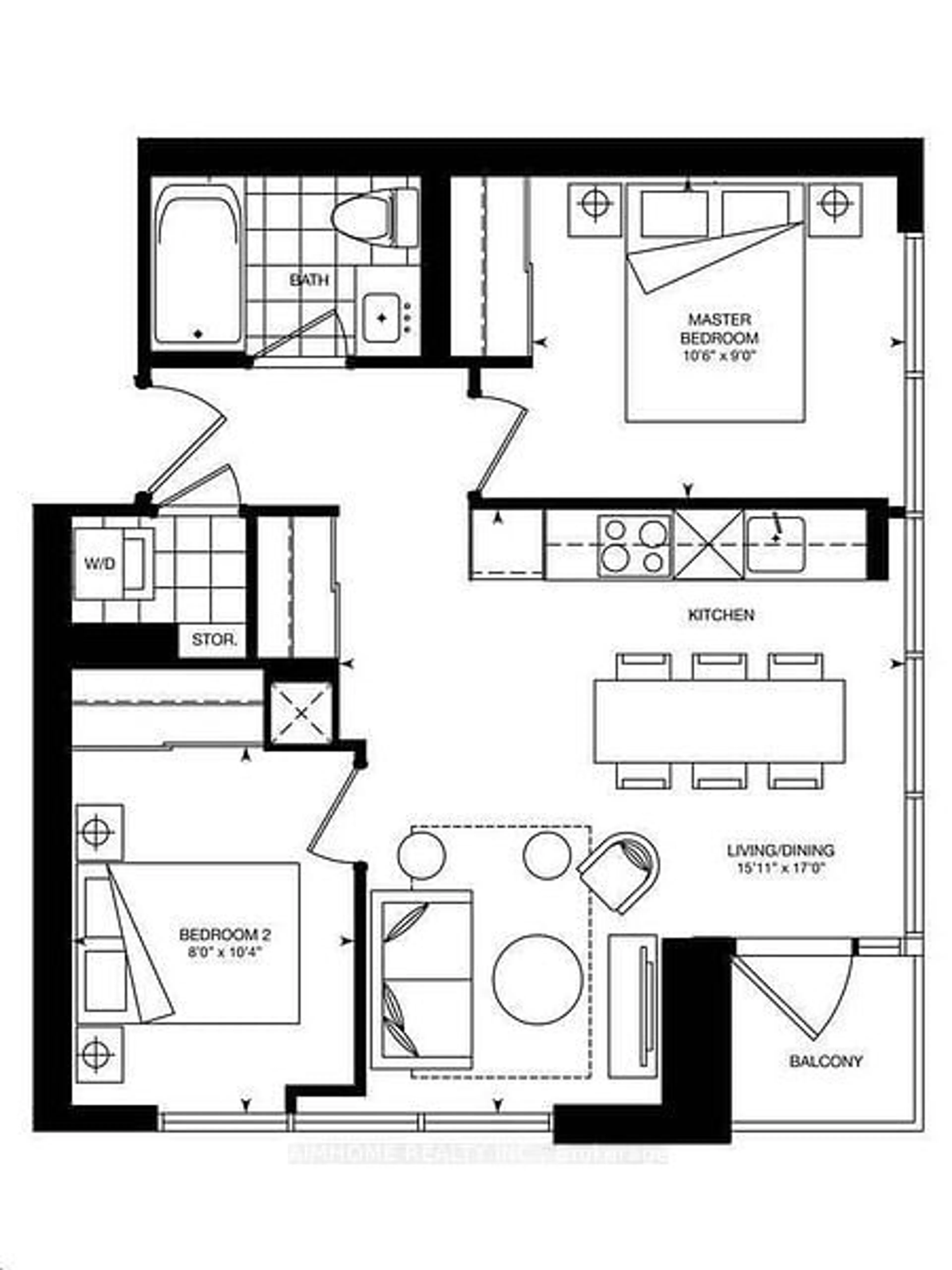 Floor plan for 395 Bloor St #4407, Toronto Ontario M4W 0B4