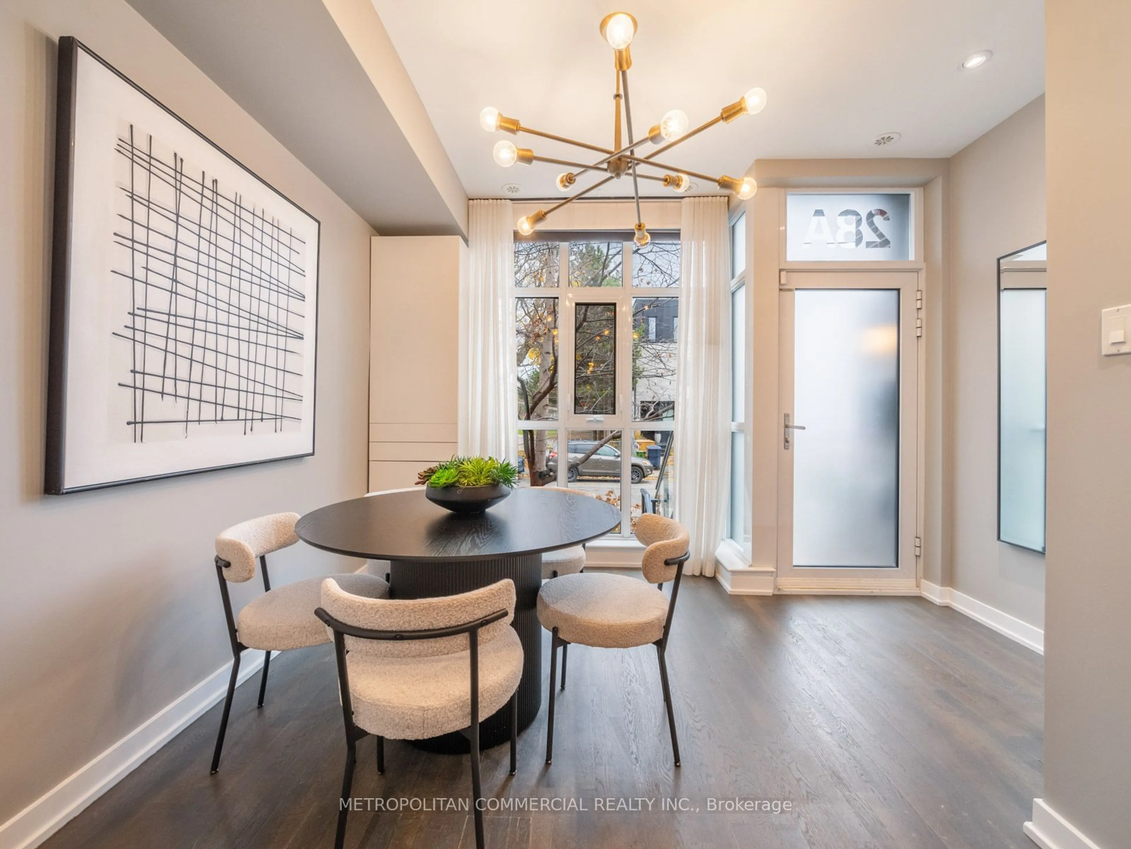 Dining room, wood floors for 28A Givins St, Toronto Ontario M6J 2X7