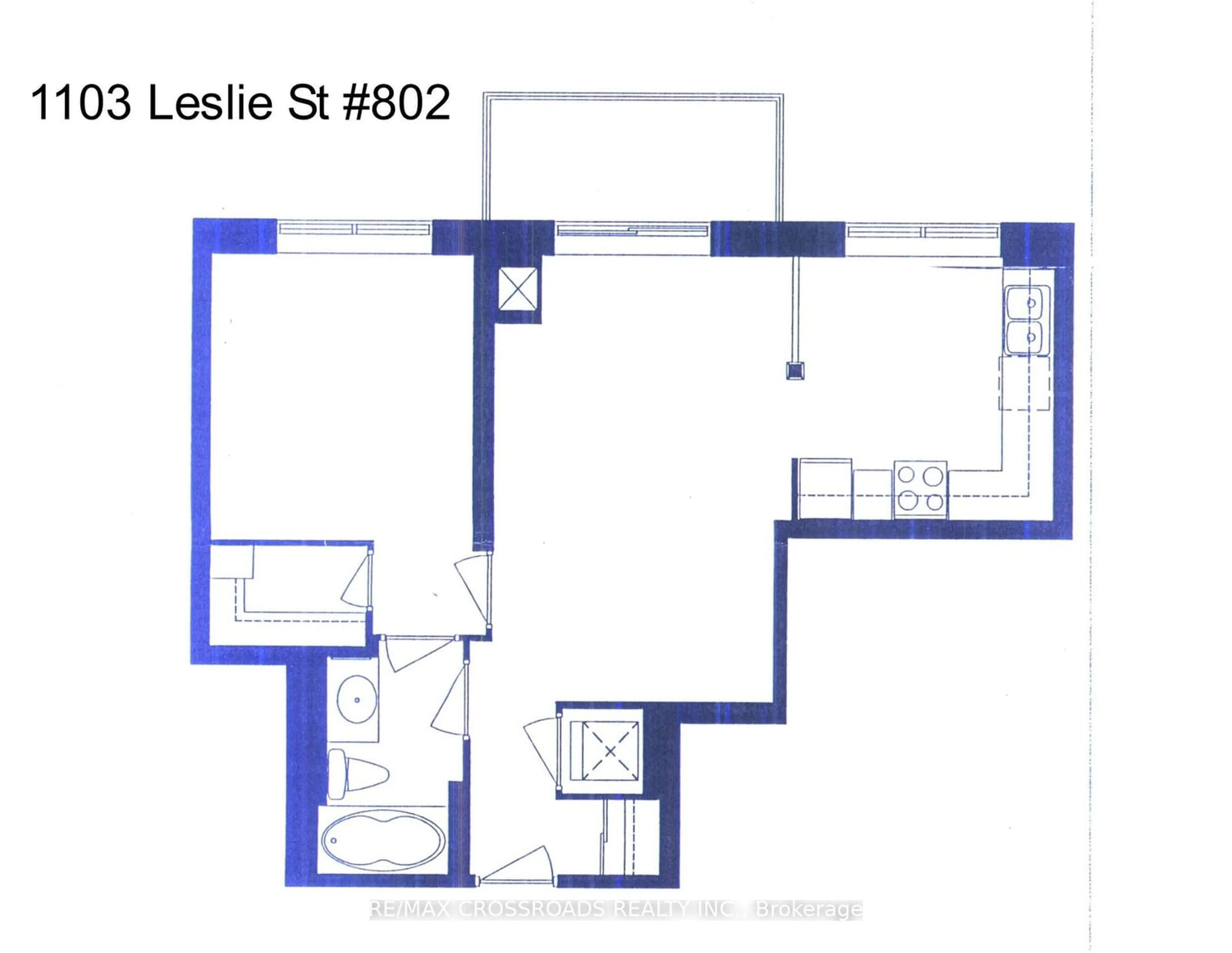 Floor plan for 1103 Leslie St #802, Toronto Ontario M3C 4G8