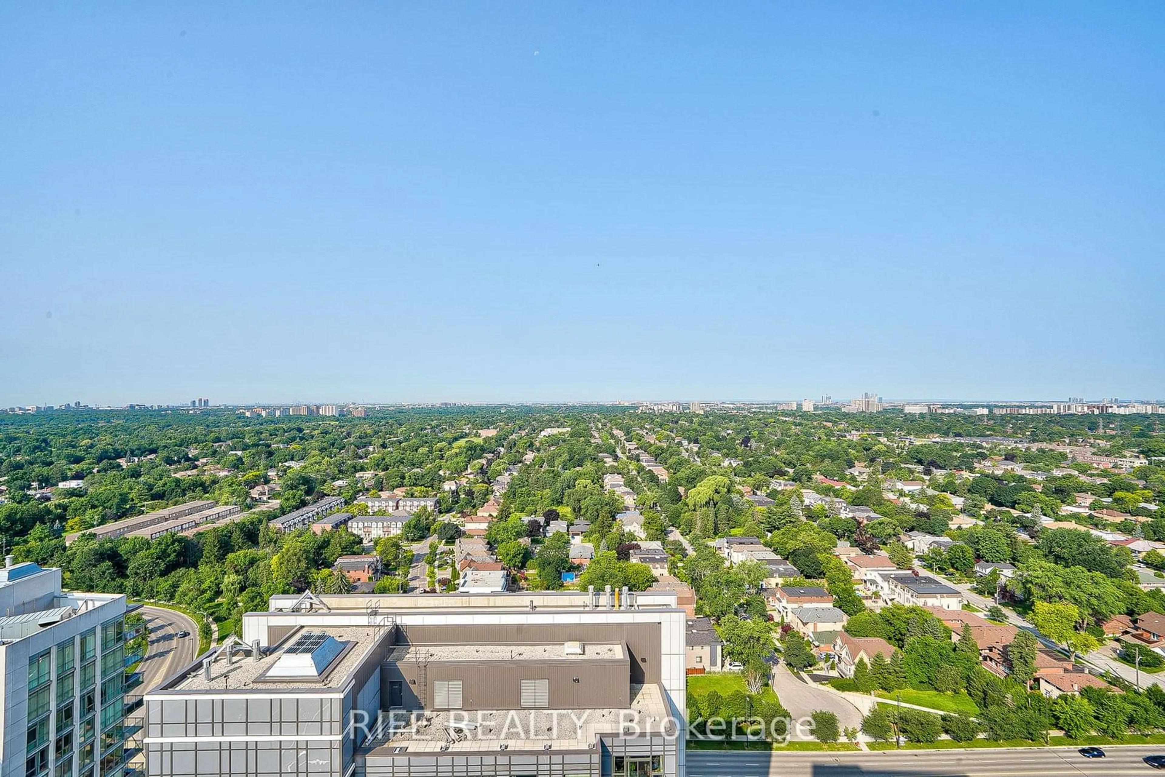 A pic from exterior of the house or condo, the view of city buildings for 75 Canterbury Pl #Ph203, Toronto Ontario M2N 2N1