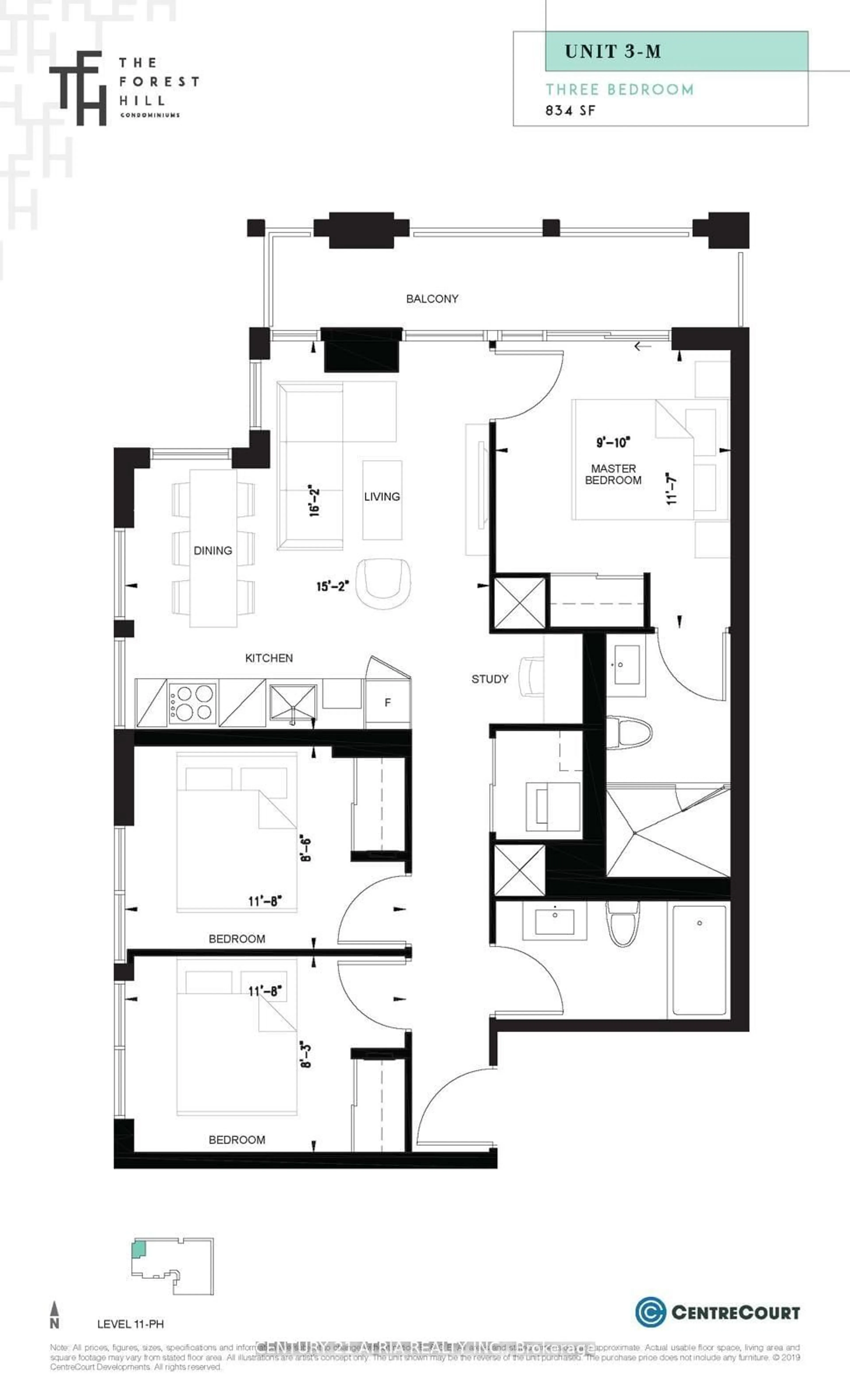 Floor plan for 2020 Bathurst St #1806, Toronto Ontario M5P 0A6