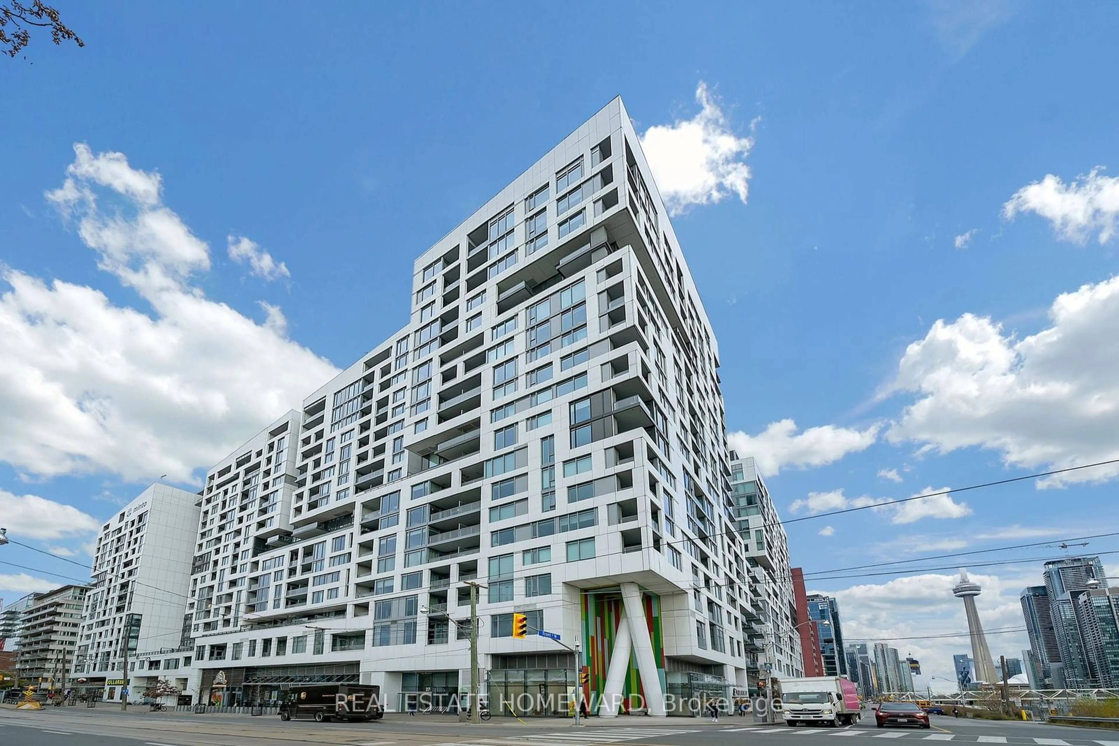 A pic from exterior of the house or condo, the street view for 27 Bathurst St #1704W, Toronto Ontario M5V 2P1