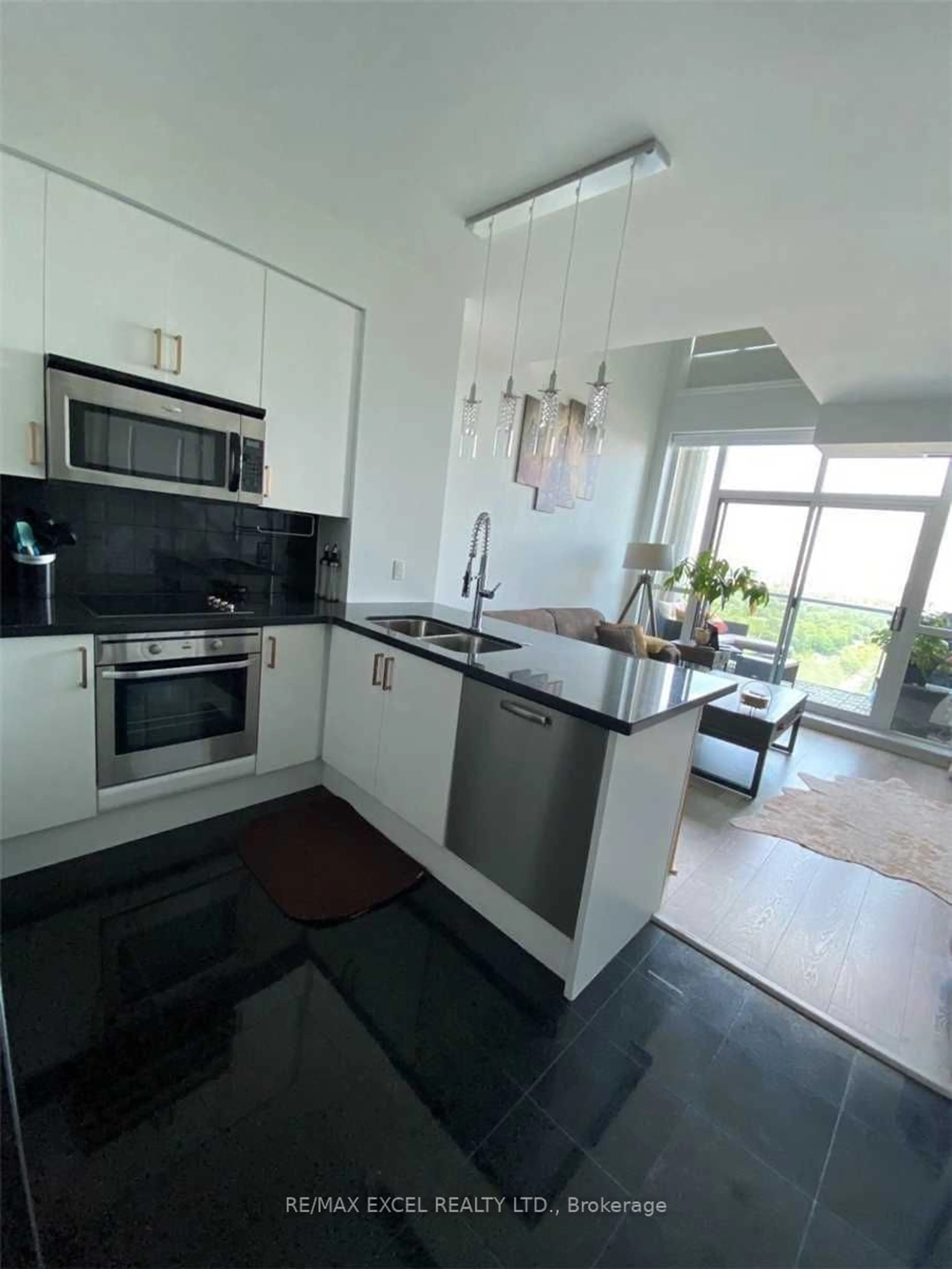 Contemporary kitchen, wood floors, cottage for 1 Avondale Ave #LPH 6, Toronto Ontario M2N 7J1