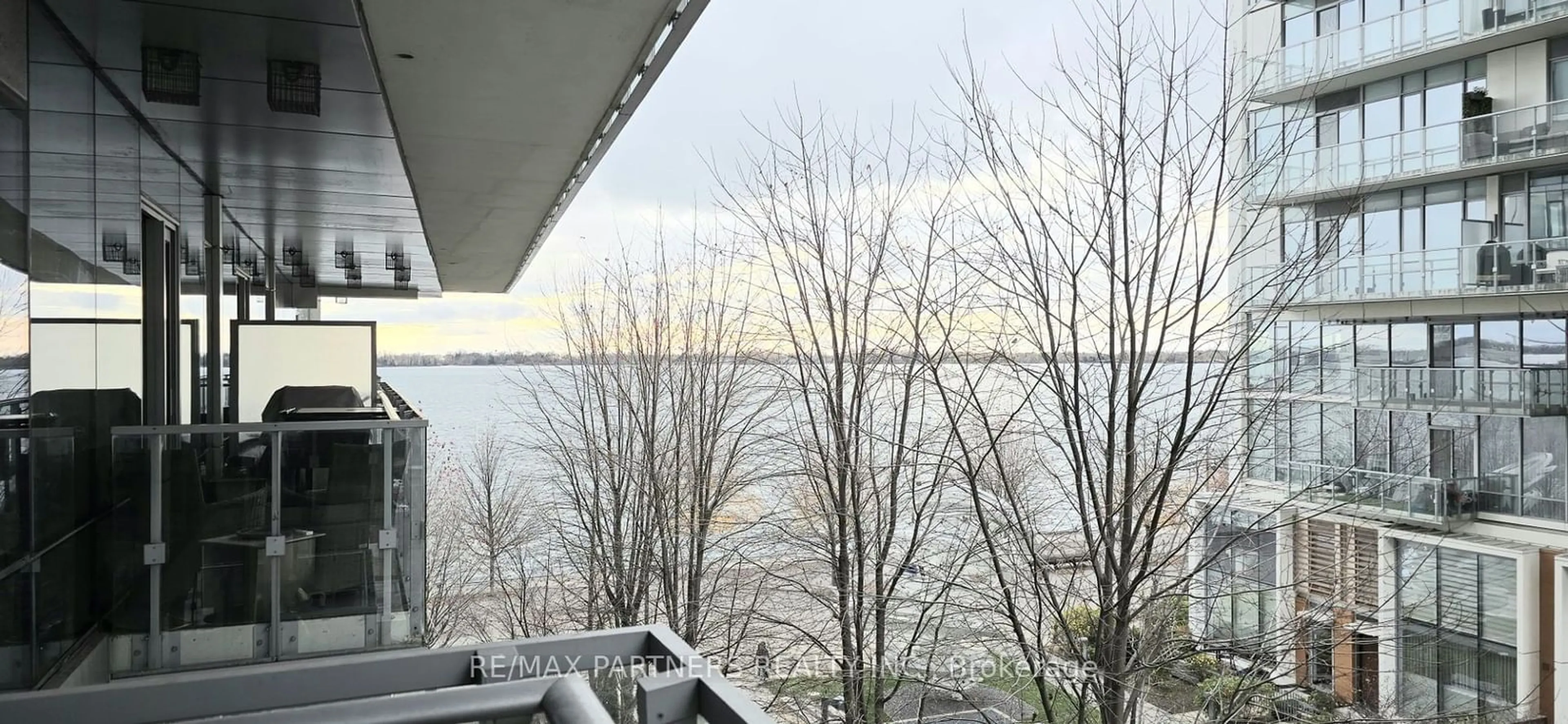 Balcony in the apartment, the view of lake or river for 39 Queens Quay #410, Toronto Ontario M5E 0A5